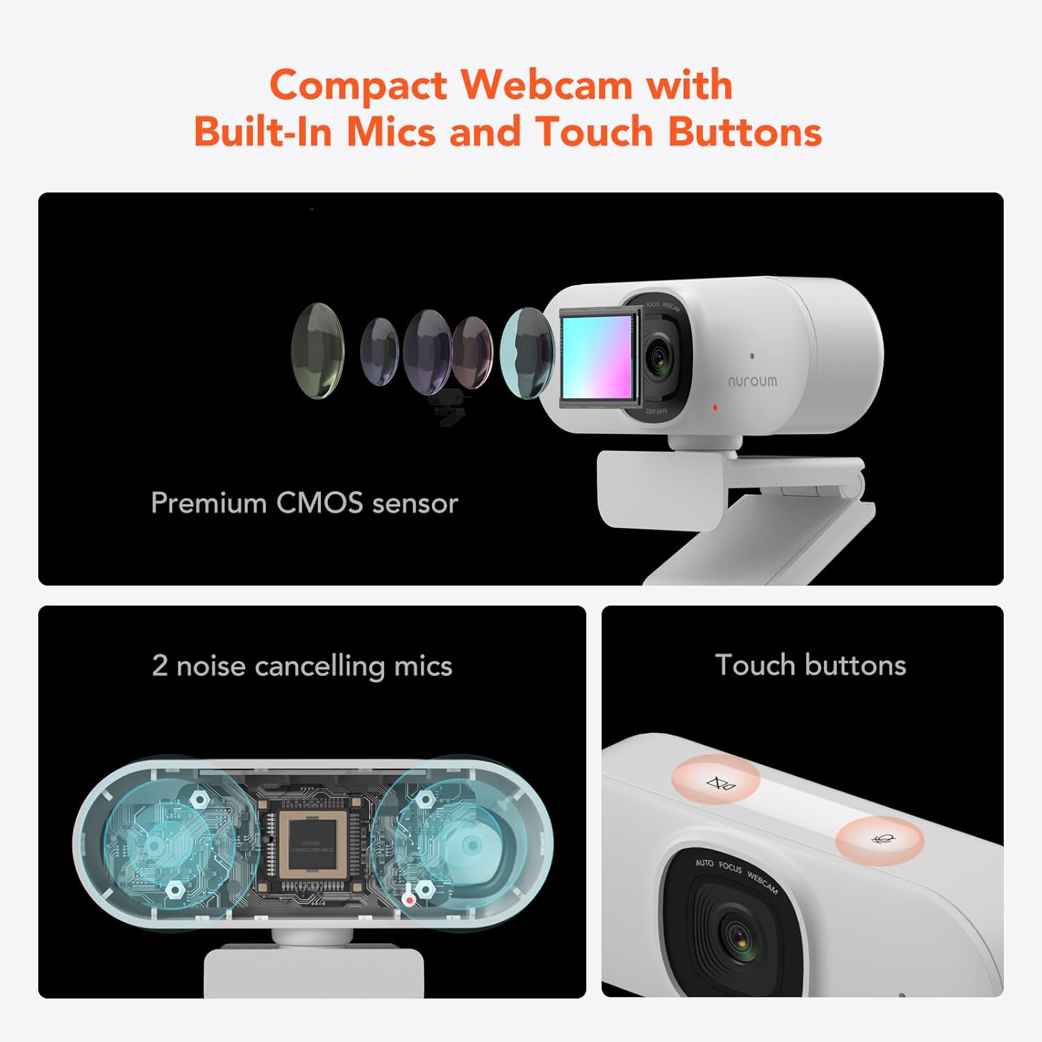 Nuroum Webcam V15-AF Full HD 1080p Autofocus - immagine 2