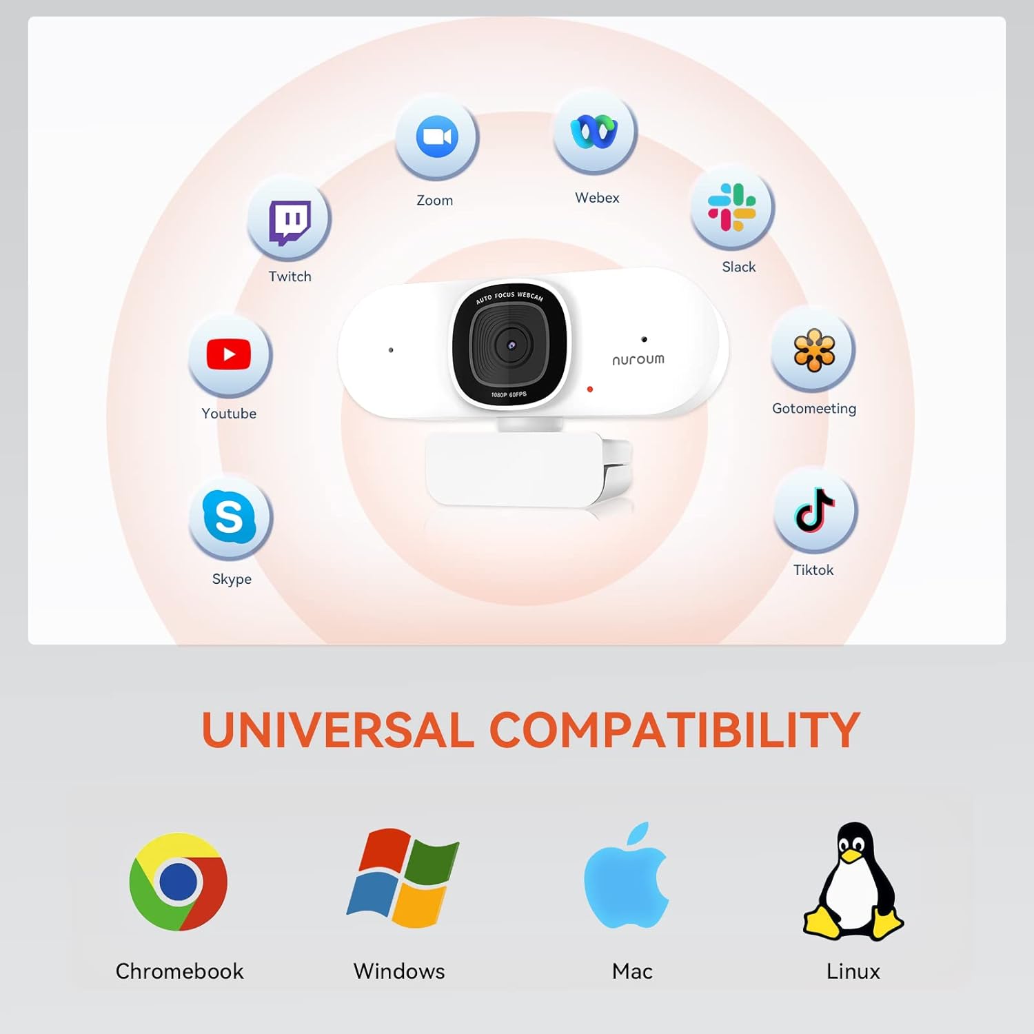 Nuroum Webcam V15-AF Full HD 1080p Autofocus - immagine 7