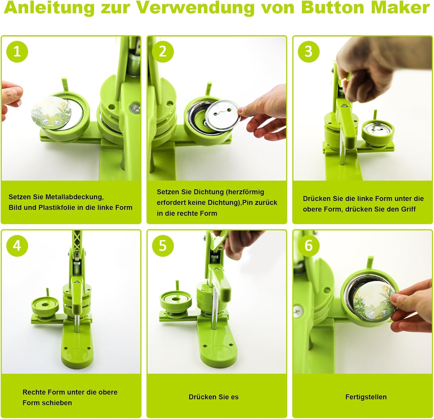 Button Maker Machine con 20 Bottoni (58mm/75mm) - immagine 5