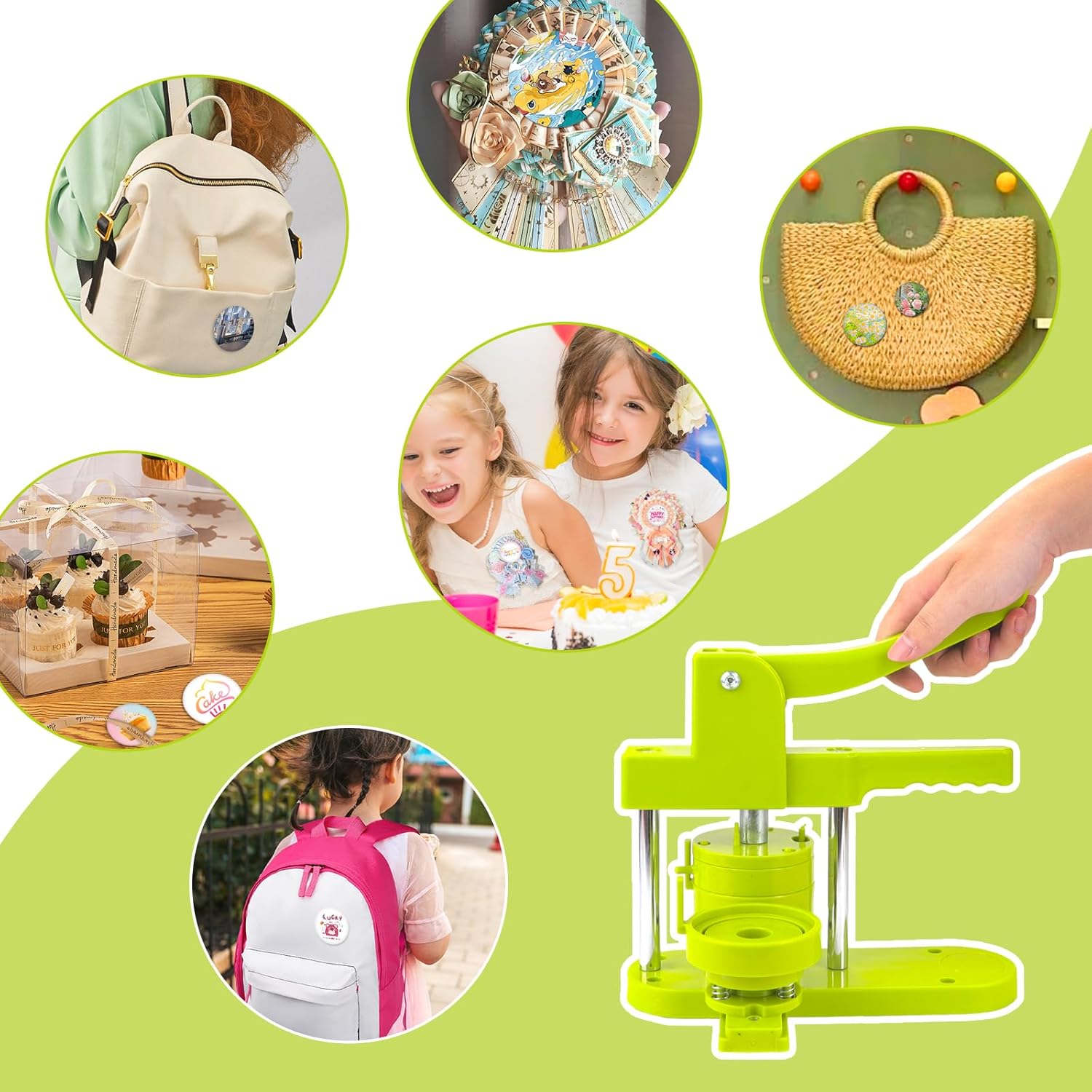 Button Maker Machine con 20 Bottoni (58mm/75mm) - immagine 6