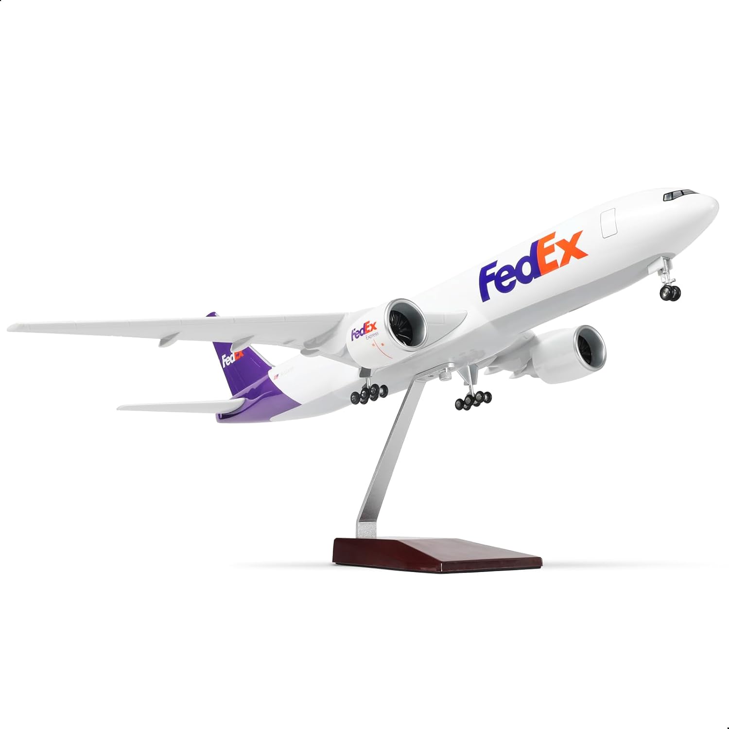 qiyumoke 1/150 B777-300ER FedEx - Modello Diecast 18,5"