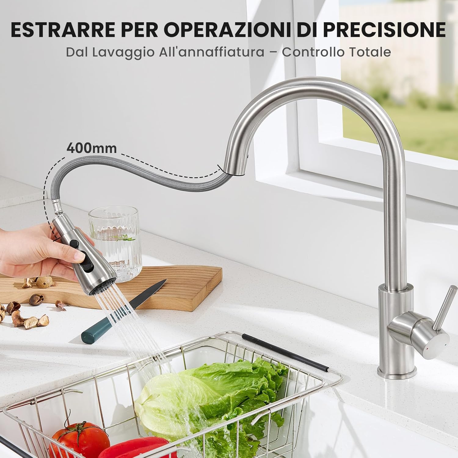 Cecipa Rubinetto Lavello Cucina con Doccetta Estraibile - immagine 3