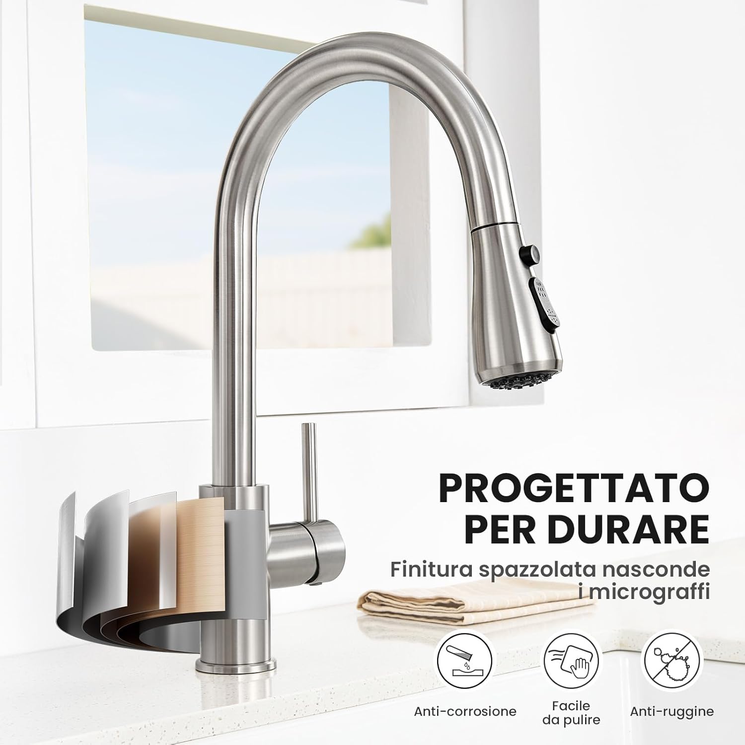 Cecipa Rubinetto Lavello Cucina con Doccetta Estraibile - immagine 4