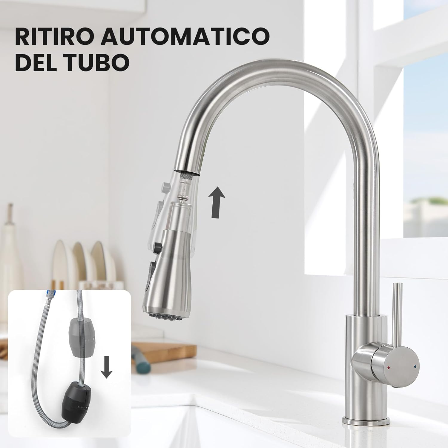 Cecipa Rubinetto Lavello Cucina con Doccetta Estraibile - immagine 8