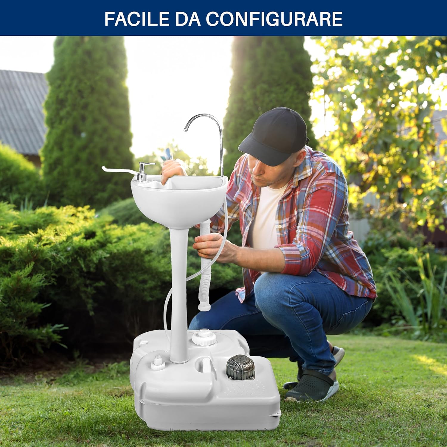 Serenelife Lavandino Portatile da Esterno per Campeggio - immagine 4