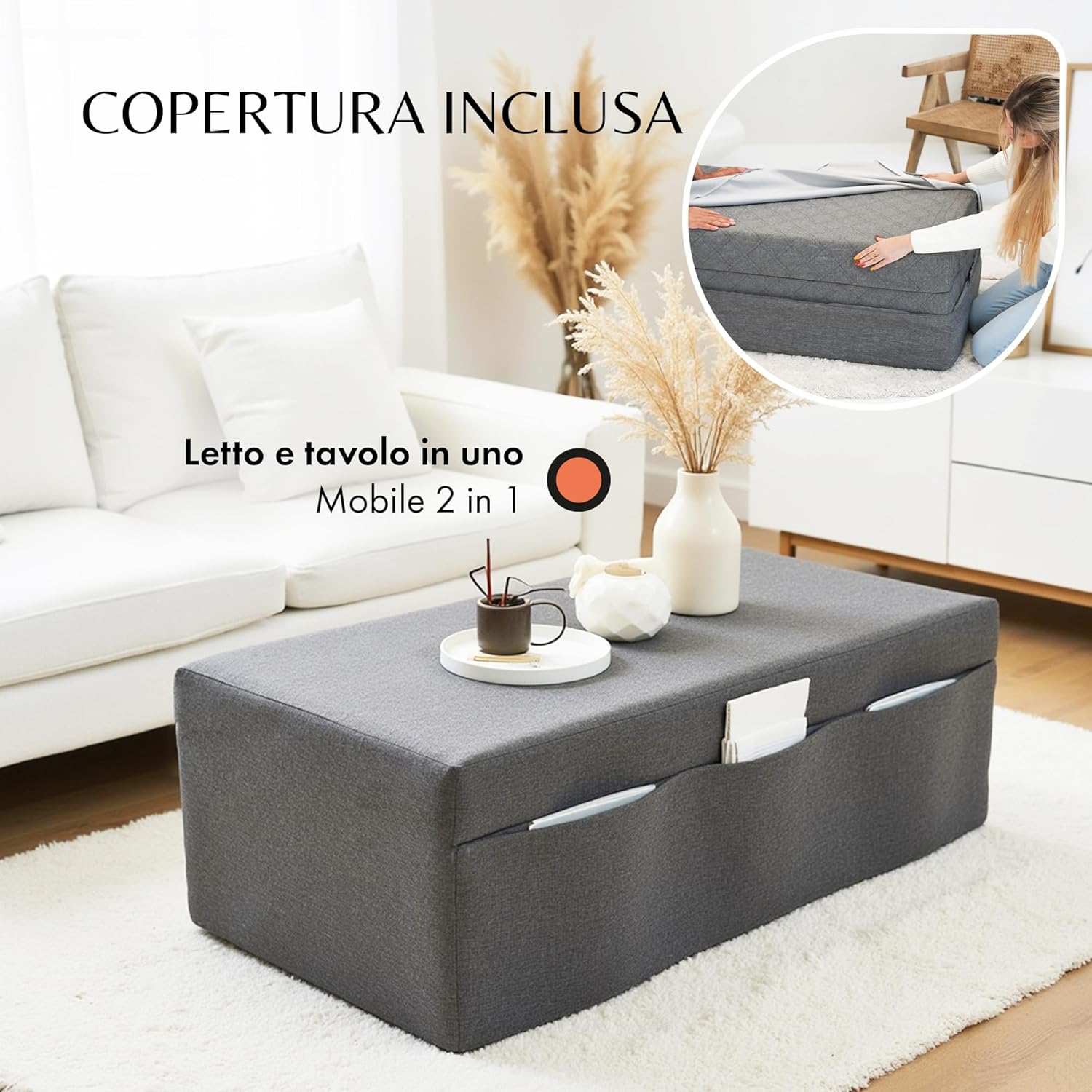 Materasso Pieghevole Doppio 140x195 cm Memory Foam 14cm - immagine 3