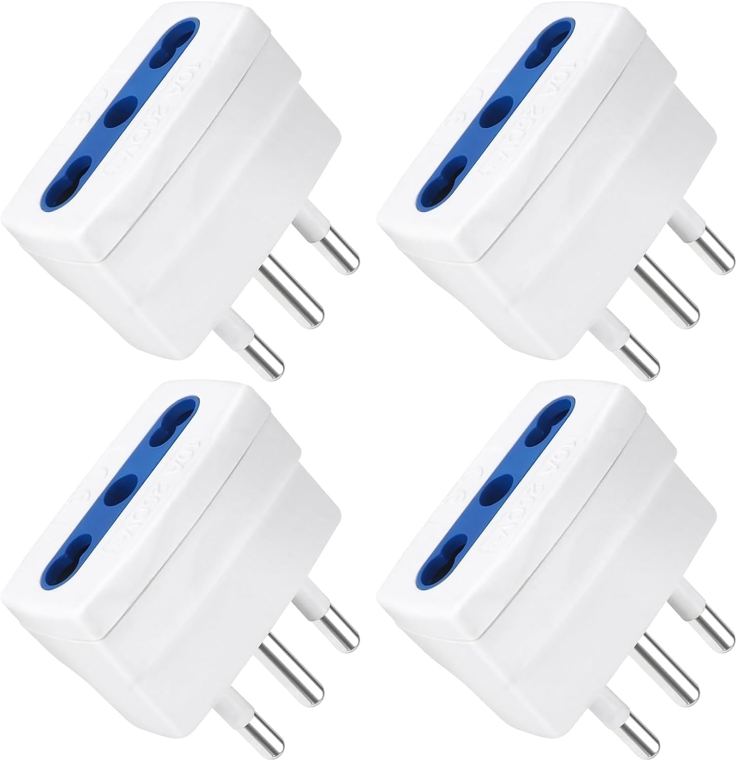 Adattatore Riduttore Spina 16A Presa 10A - Set 4 Bipasso - immagine 1