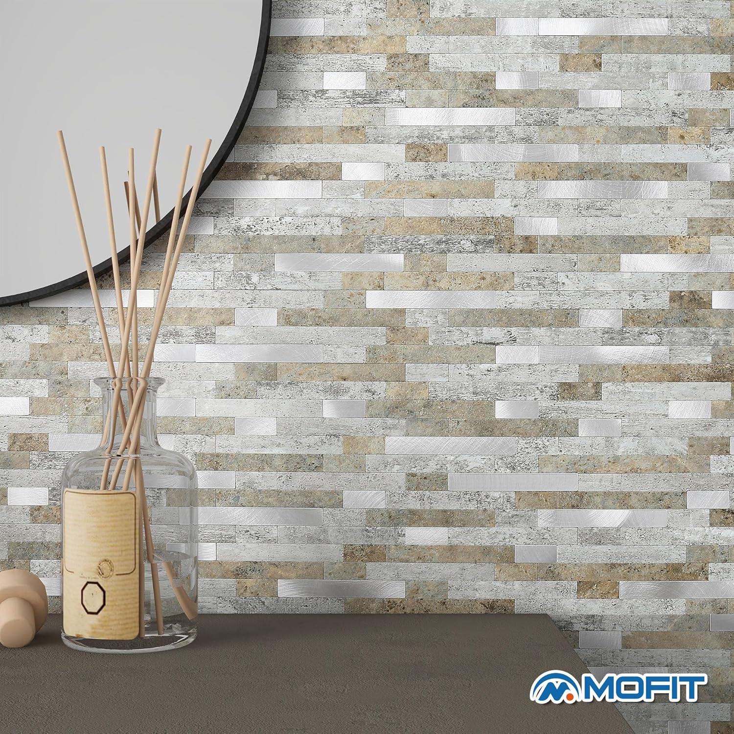 MOFIT - Piastrelle Autoadesive 3D Effetto Pietra 10 Fogli - immagine 3