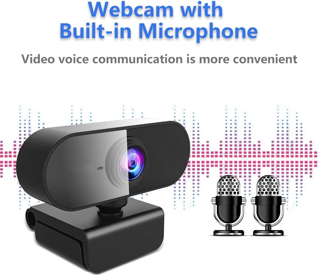 Webcam PC con microfono webcam HD 1080P Streaming PC MAC Portatile USB Plug and Play per Youtube, videochiamate Skype, fotocamera facciale per studio, conferenza, giochi - immagine 4