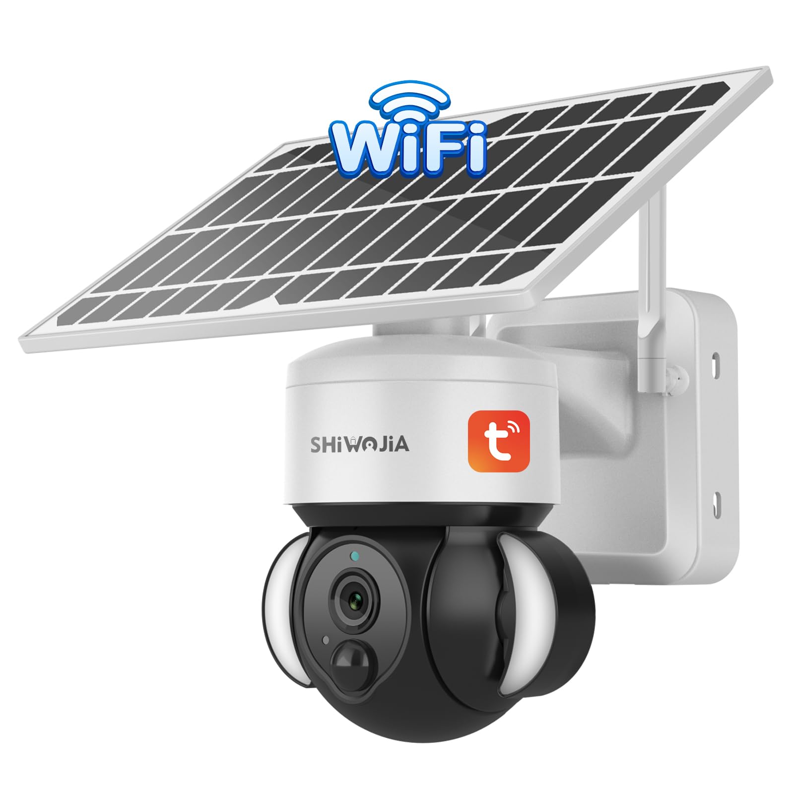 Shiwojia Telecamera Wi-Fi Esterno 2K PTZ con Pannello Solare