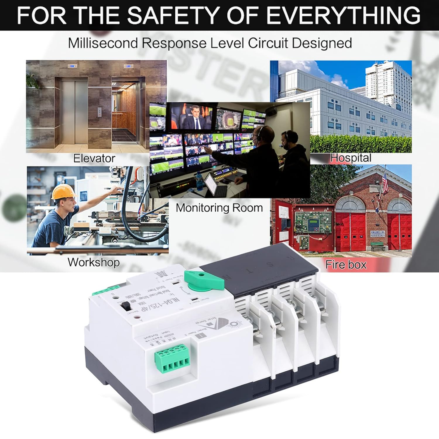 Interruttore Automatico a Doppia Alimentazione NLQ4‑125/4P 100A - immagine 3