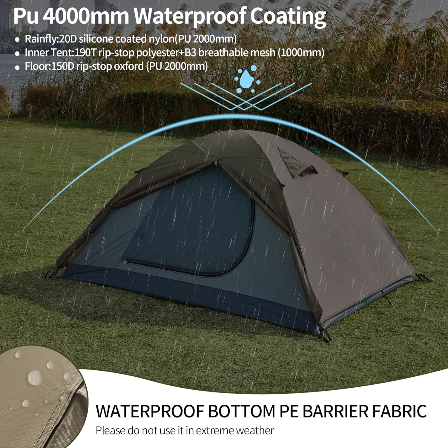 Tenda da Campeggio Impermeabile e Antivento - immagine 3