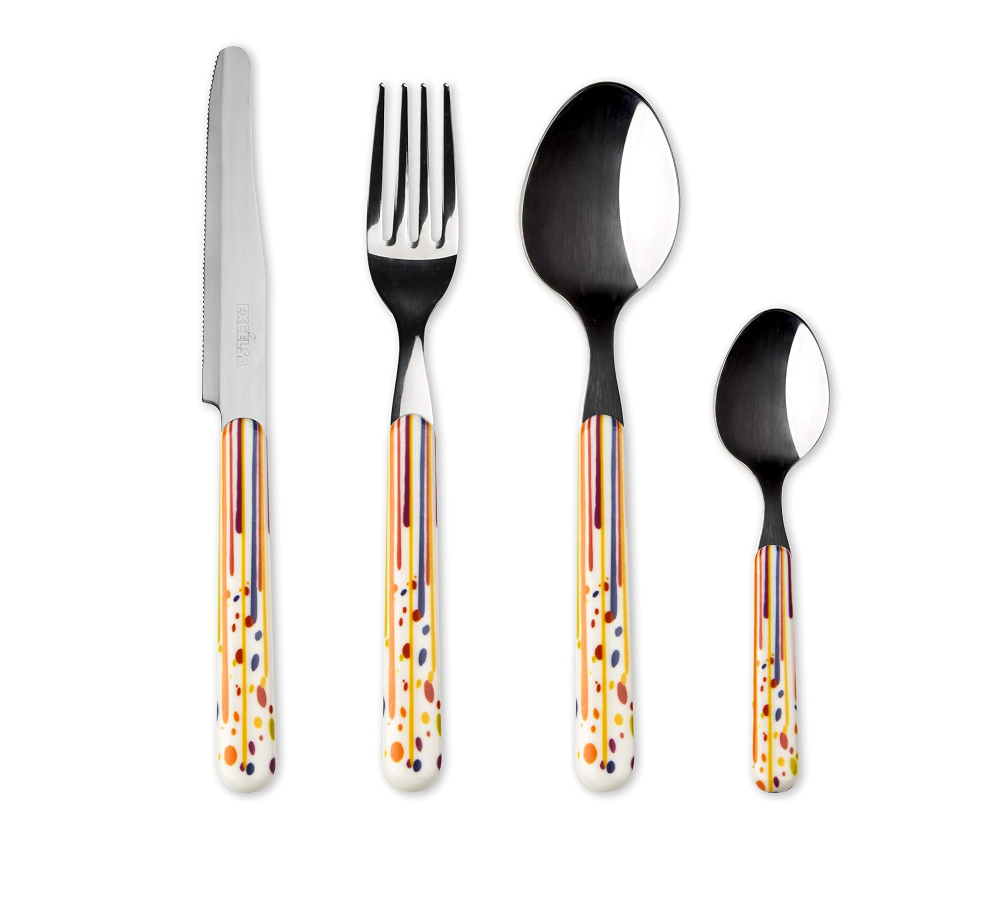 Excelsa Dripping Servizio 24 Posate, Acciaio Inox 18/0