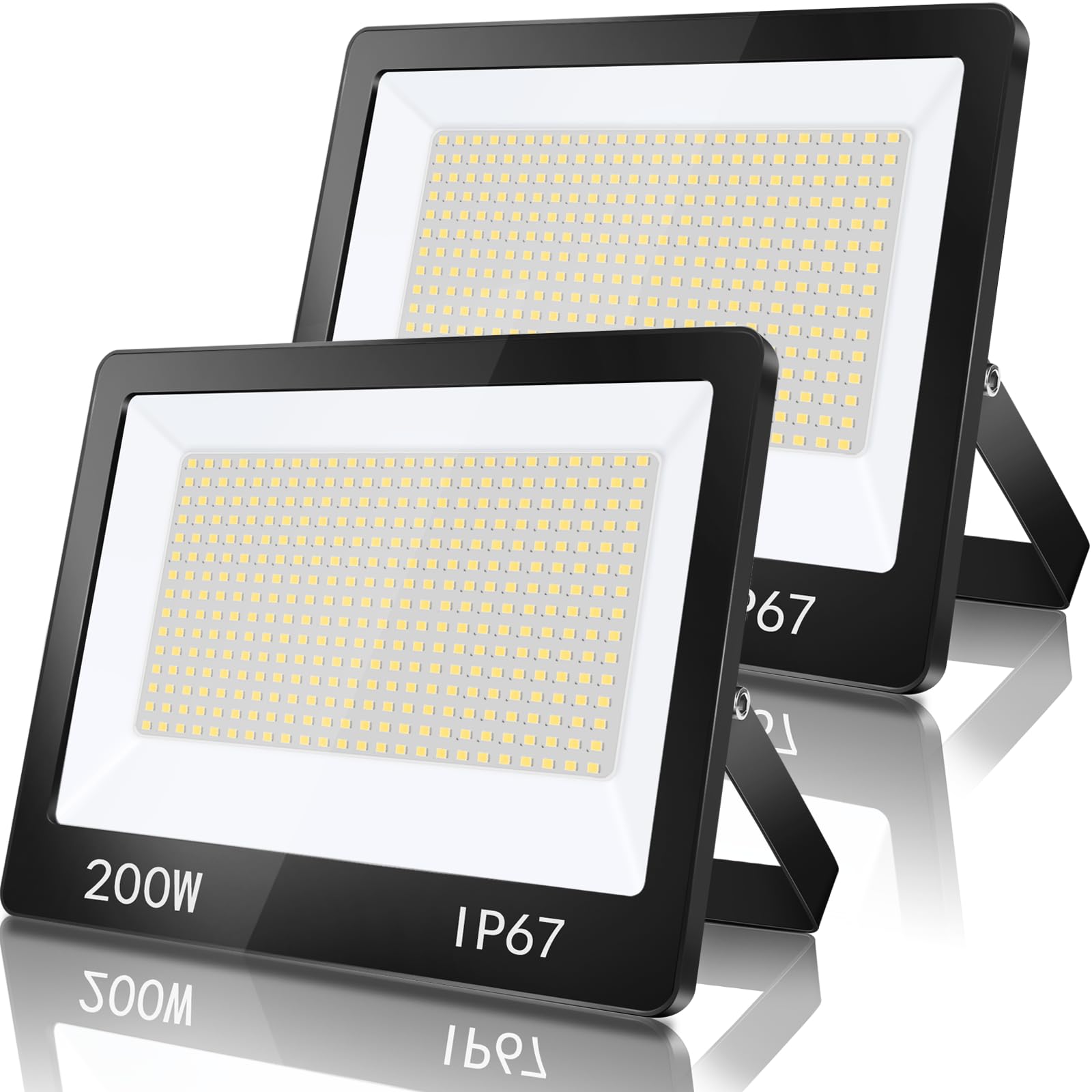 Tasinuo Faretto LED da Esterno 200W 2 Pezzi, 7000K