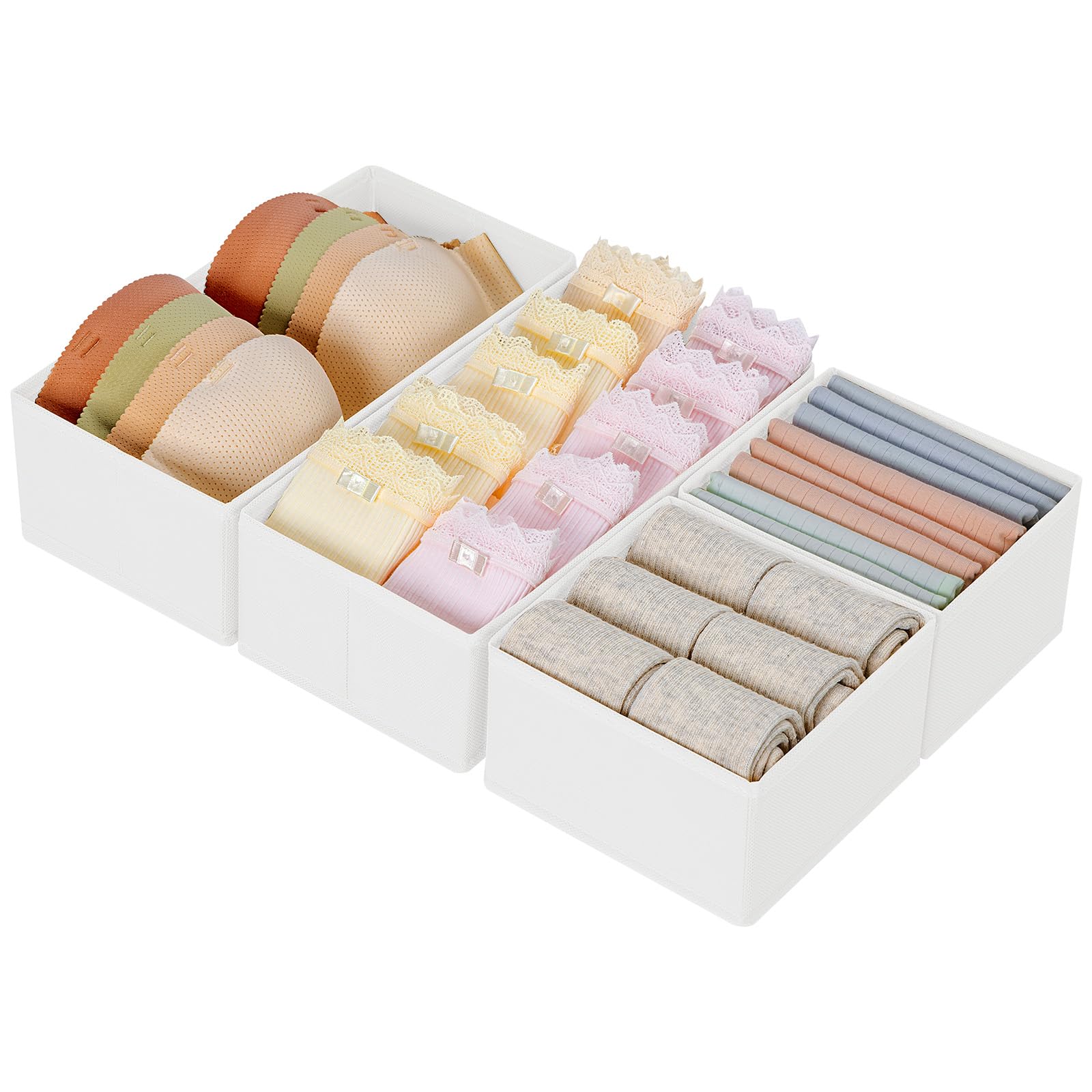 Dimj Organizer per Cassetti - 4 Pezzi, Bianco