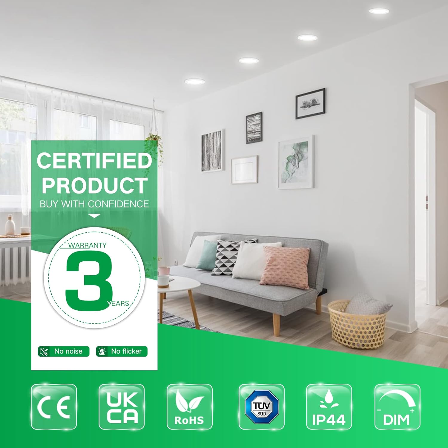 Alusso Faretti LED Incasso Dimmerabili 7W IP44 - Set 6 - immagine 6