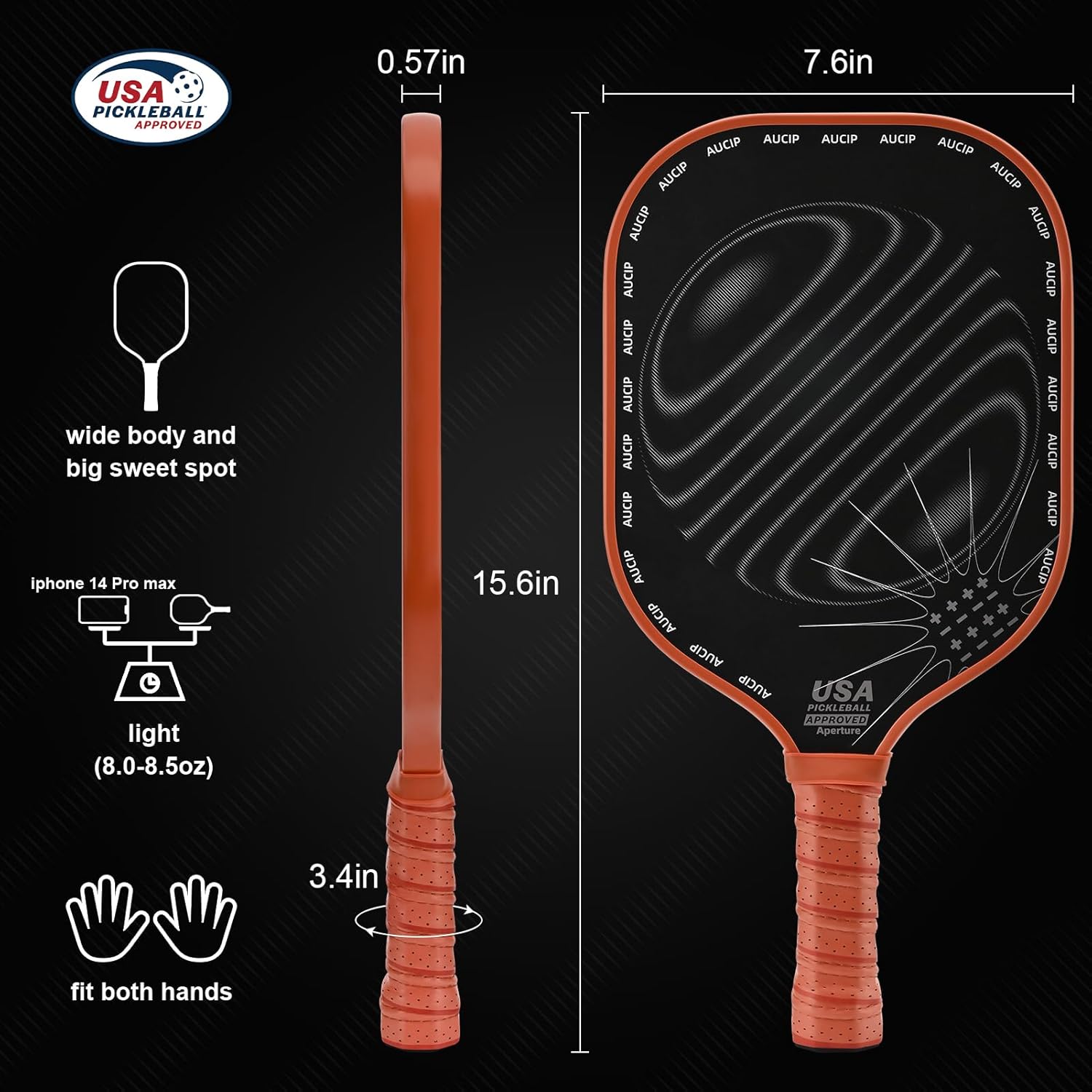 Aucip Set Racchette Pickleball in Fibra di Vetro - immagine 5