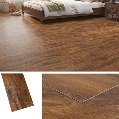 Livelynine Pavimento Adesivo Effetto Legno Noce 90x15CM