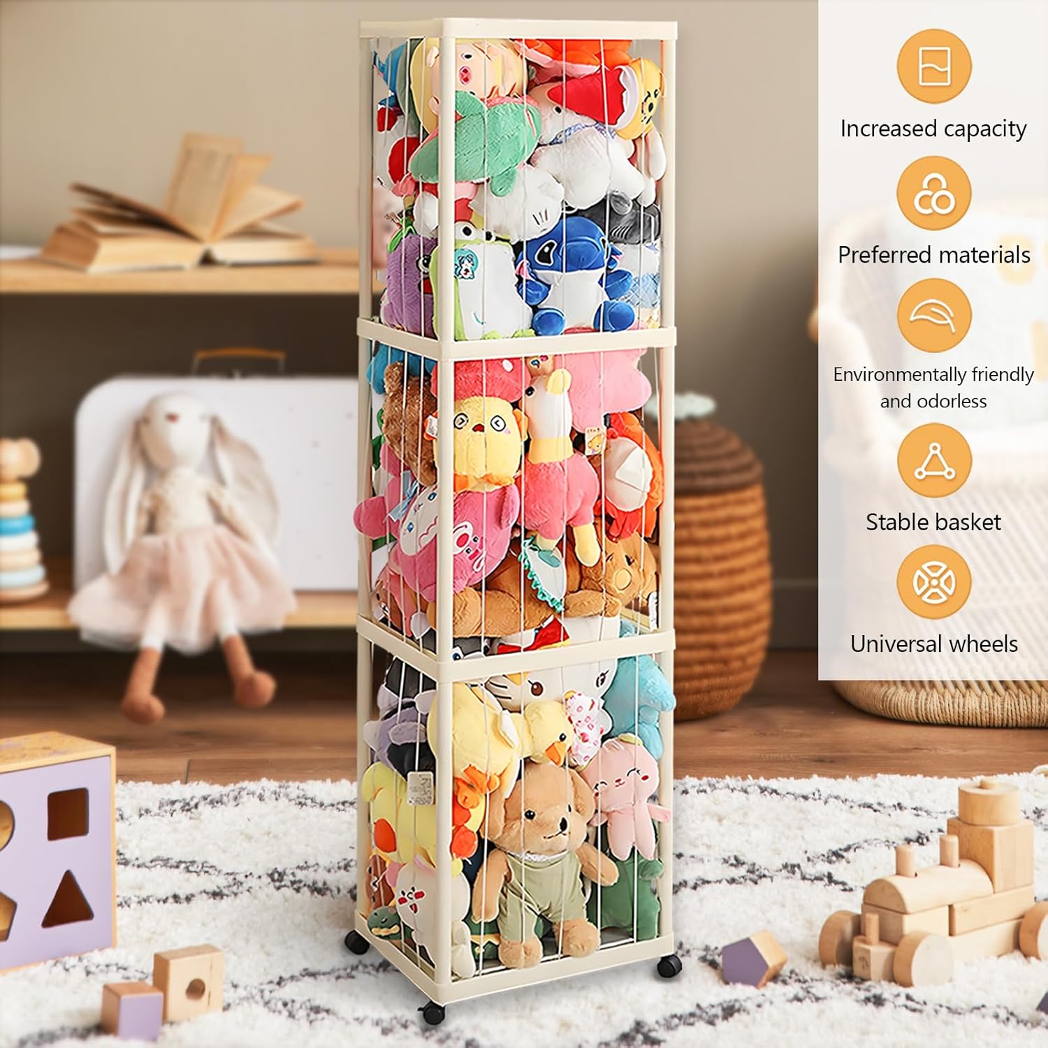 Porta Peluche Verticale Grande Capacità con Ruote - immagine 8