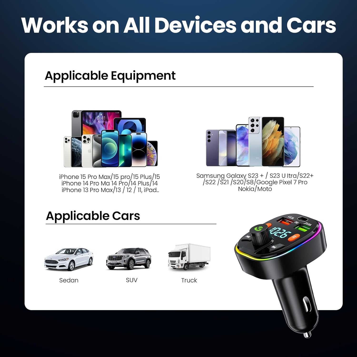 Glasflength Trasmettitore Bluetooth Auto con MP3 Player - immagine 6