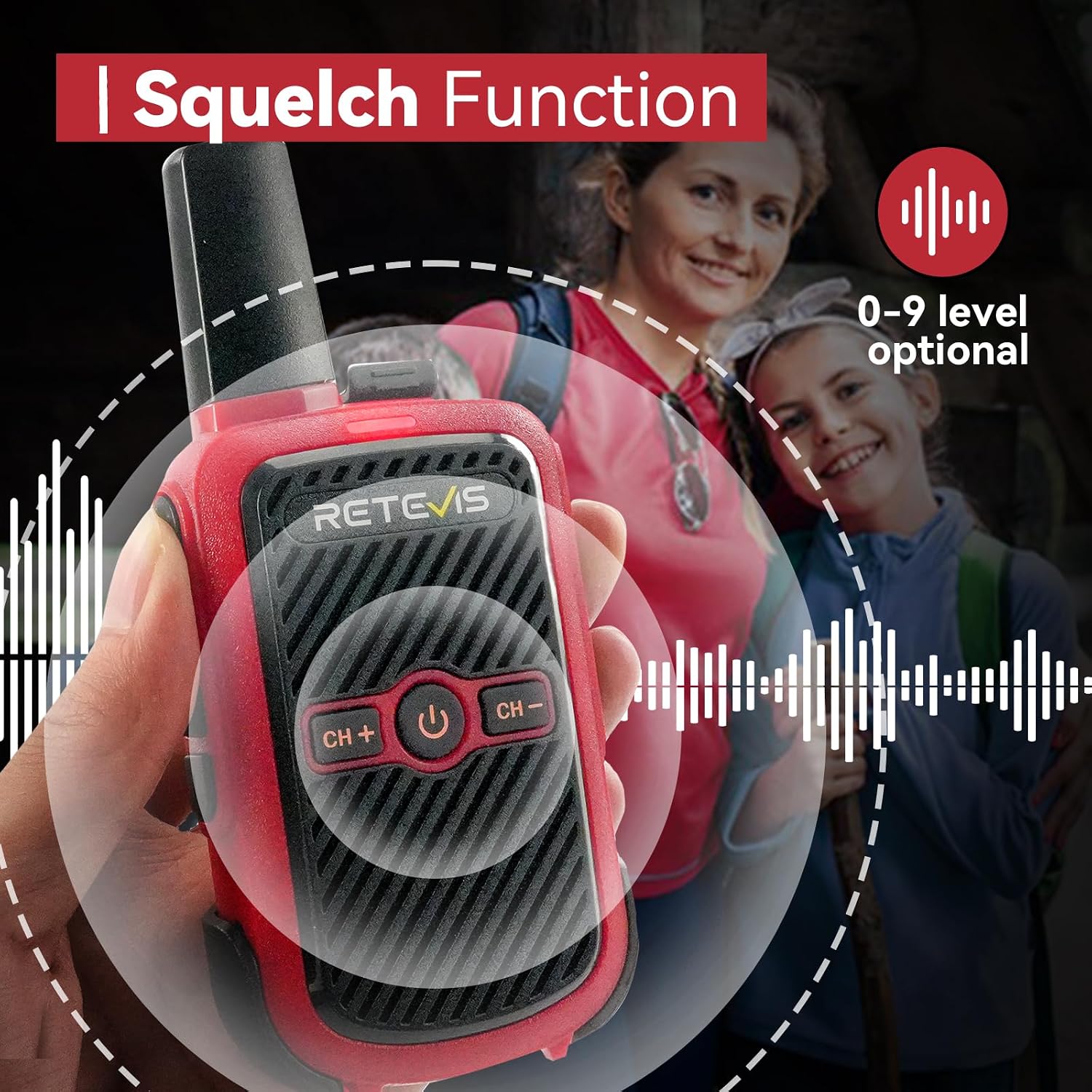 Retevis RT15 Walkie Talkie per Adulti, Rosso (1 Paio) | Velz