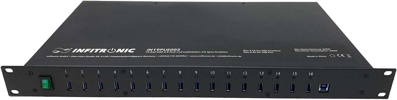Infitronic IN19PLG002A - Hub USB 3.0 16 Porte 19"