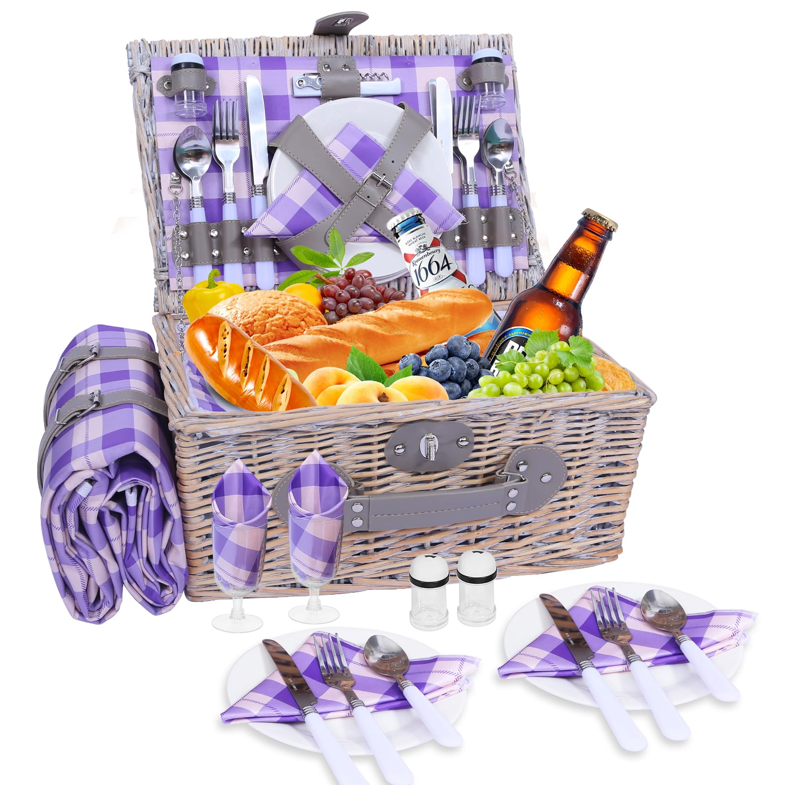 Set Cestini da Picnic Hybdamai per 4 Persone