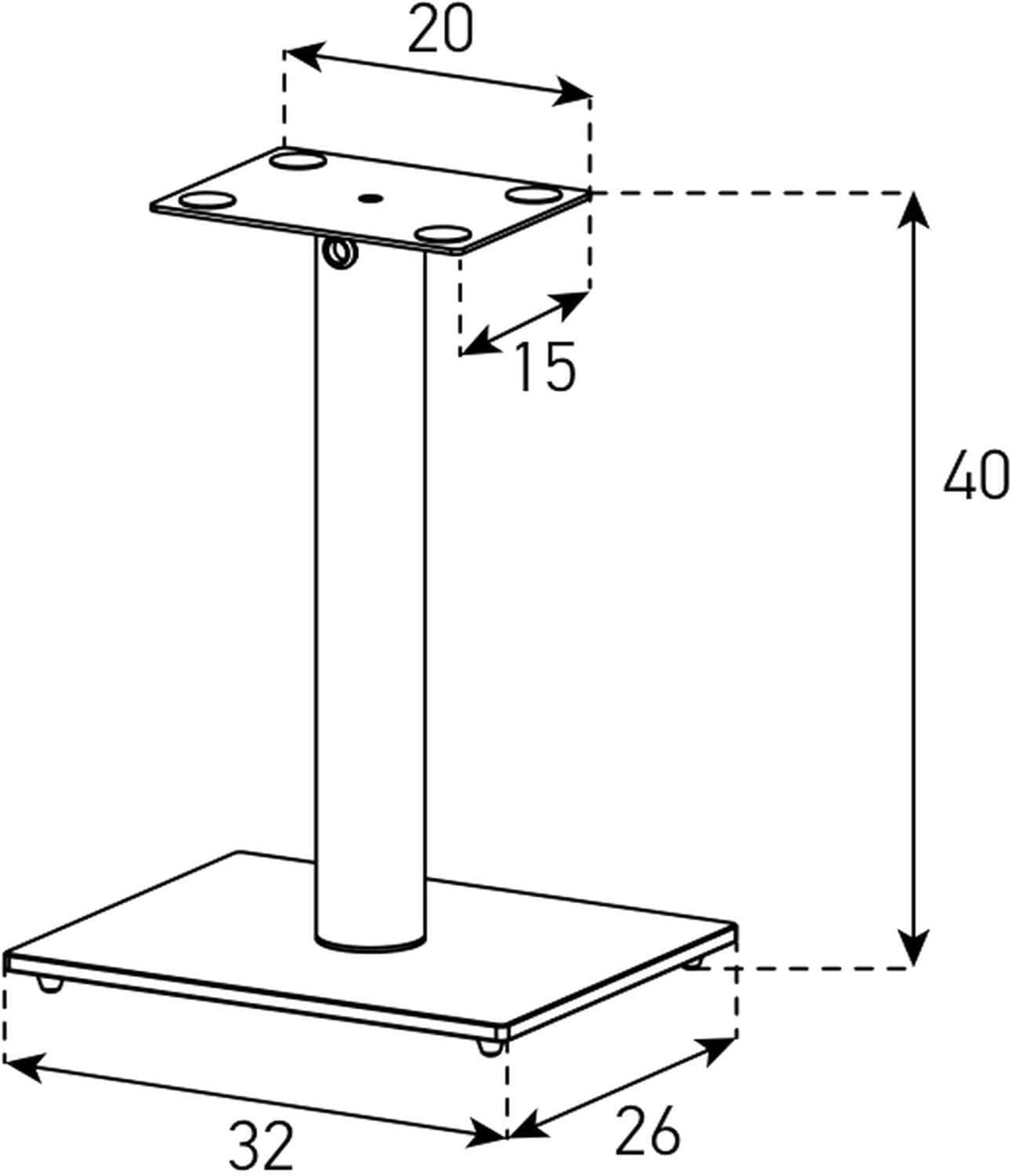Sonorous SP-100/40 blk - Supporti Altoparlanti Pavimento 40cm - immagine 2