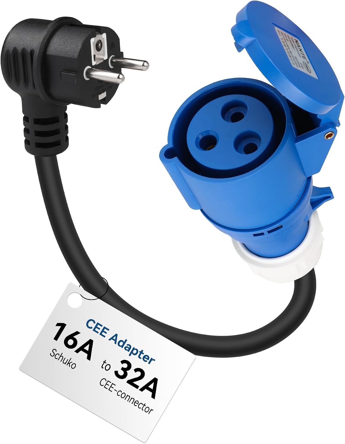 Adattatore CEE Spina Schuko a Presa CEE Blu 32A | Ramtouch | Velz