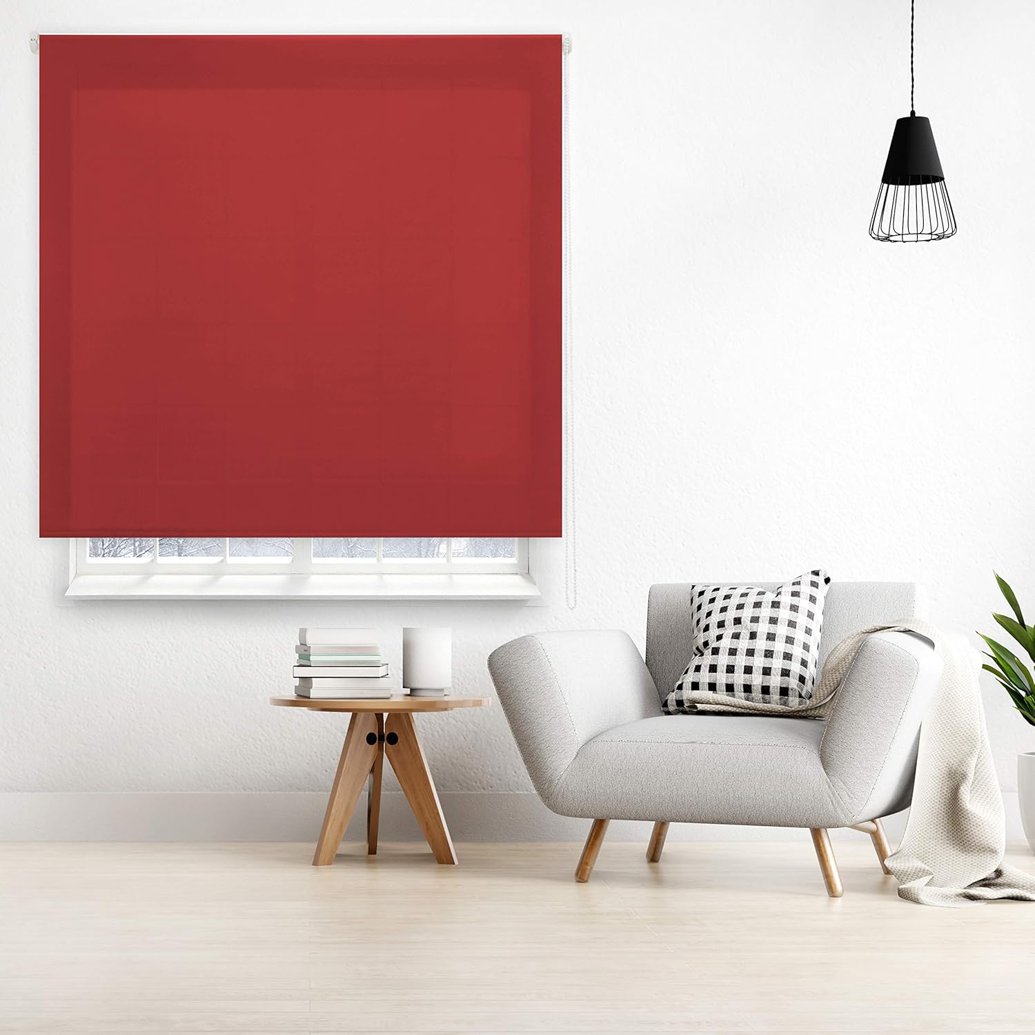 Blindecor Ara - Tenda a Rullo Traslucida, Rosso Bordeaux - immagine 2