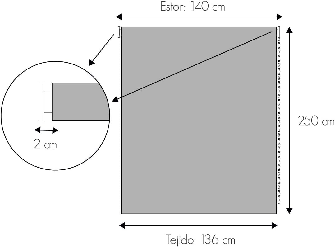 Blindecor Ara - Tenda a Rullo Traslucida, Rosso Bordeaux - immagine 6