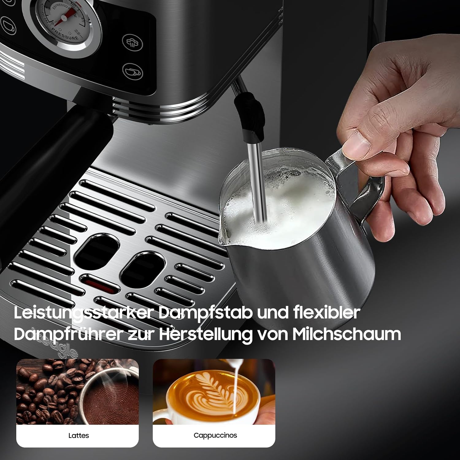 Iceagle Macchina da Caffè Espresso Manuale 20 Bar - immagine 4