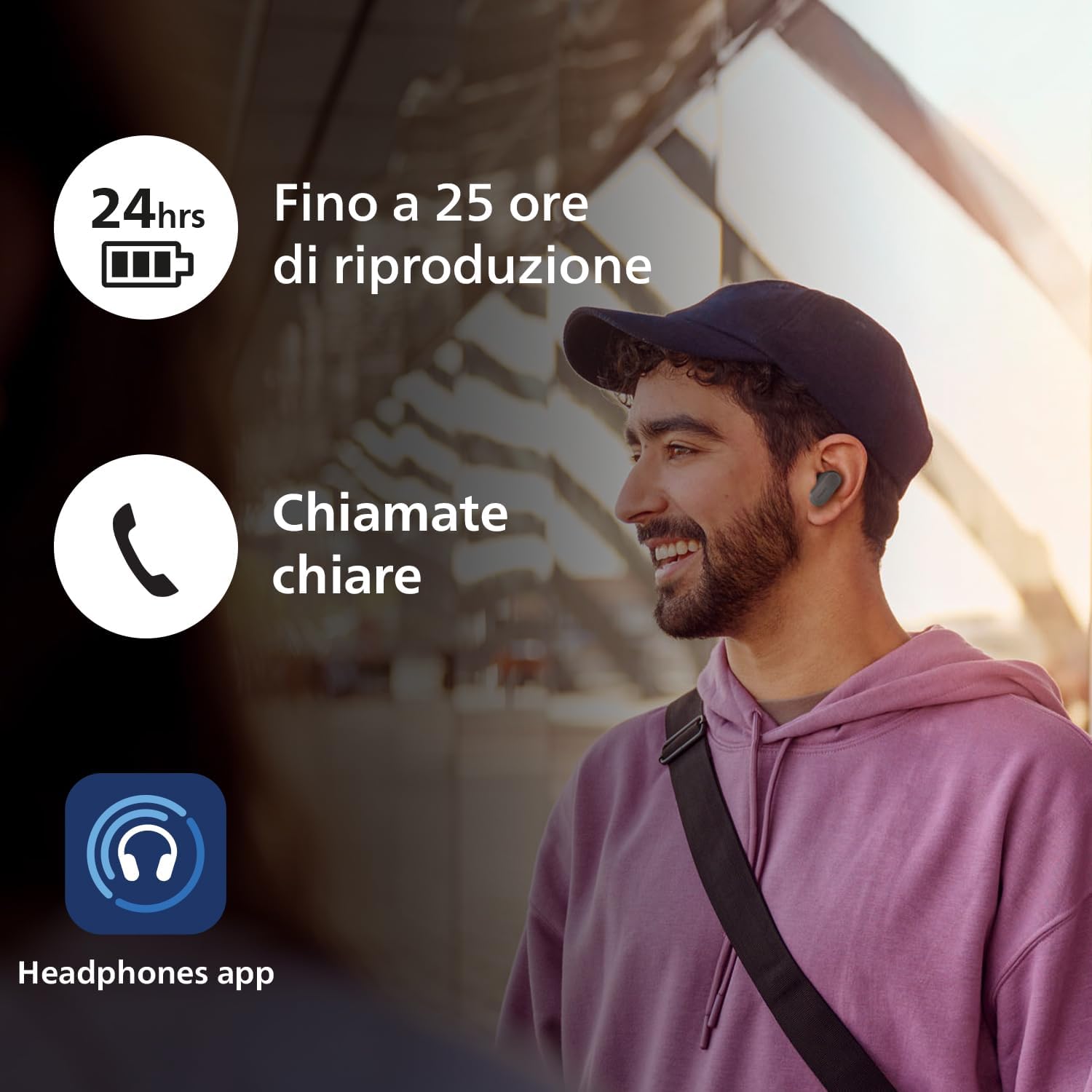 Philips TAT3509GY Cuffie Bluetooth True Wireless, Grigio - immagine 5