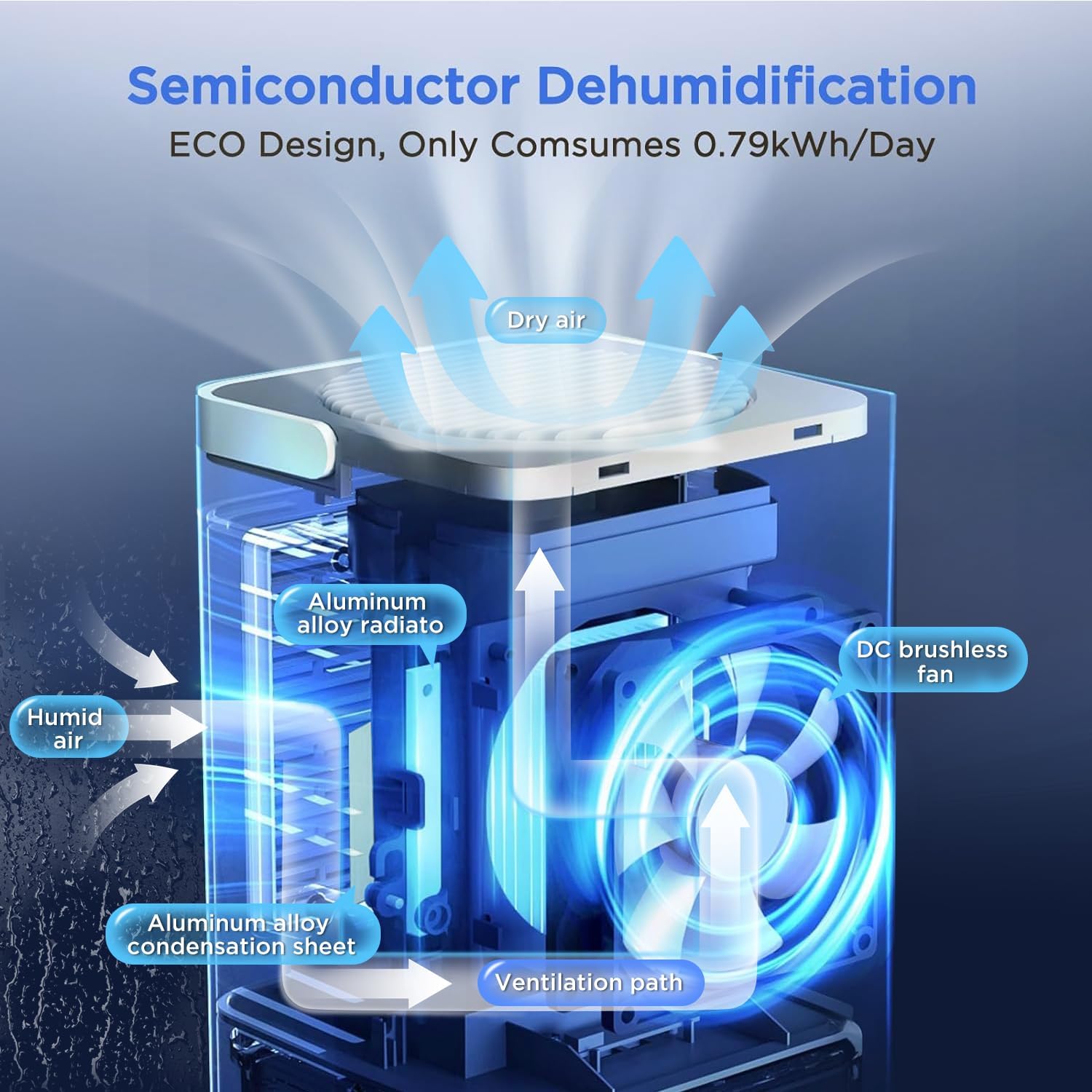 Easyacc® Deumidificatore Casa 1200ml Silenzioso - immagine 2