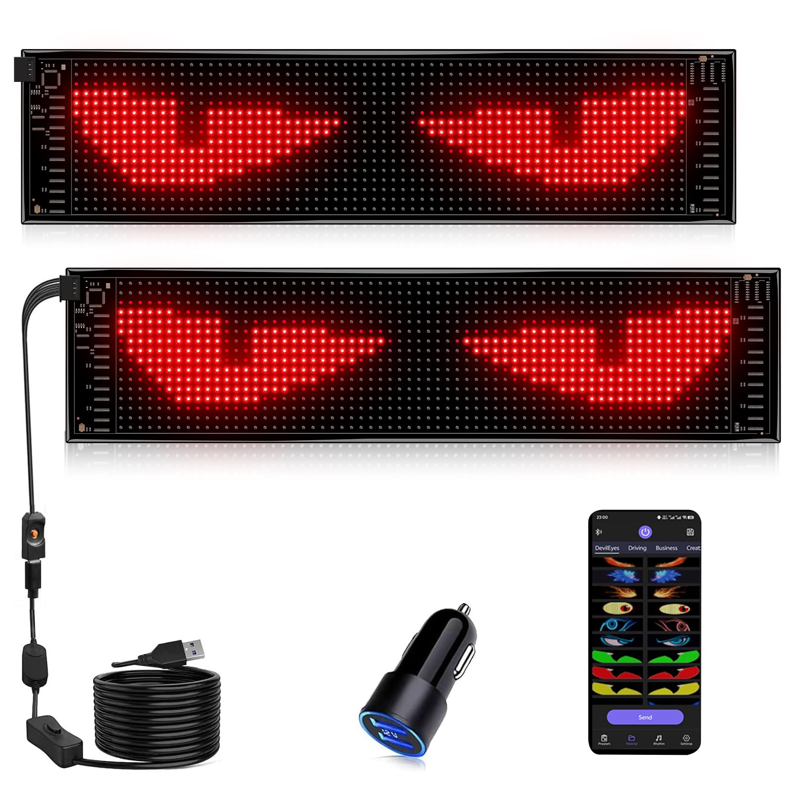 Pannello LED Flessibile Programmabile 2 Pezzi 37x9.2 cm