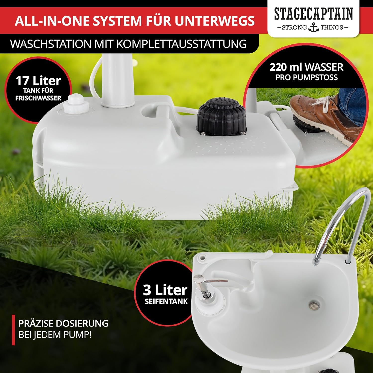 Stagecaptain PSW-17 Quixie - Lavabo Portatile da Campeggio - immagine 3