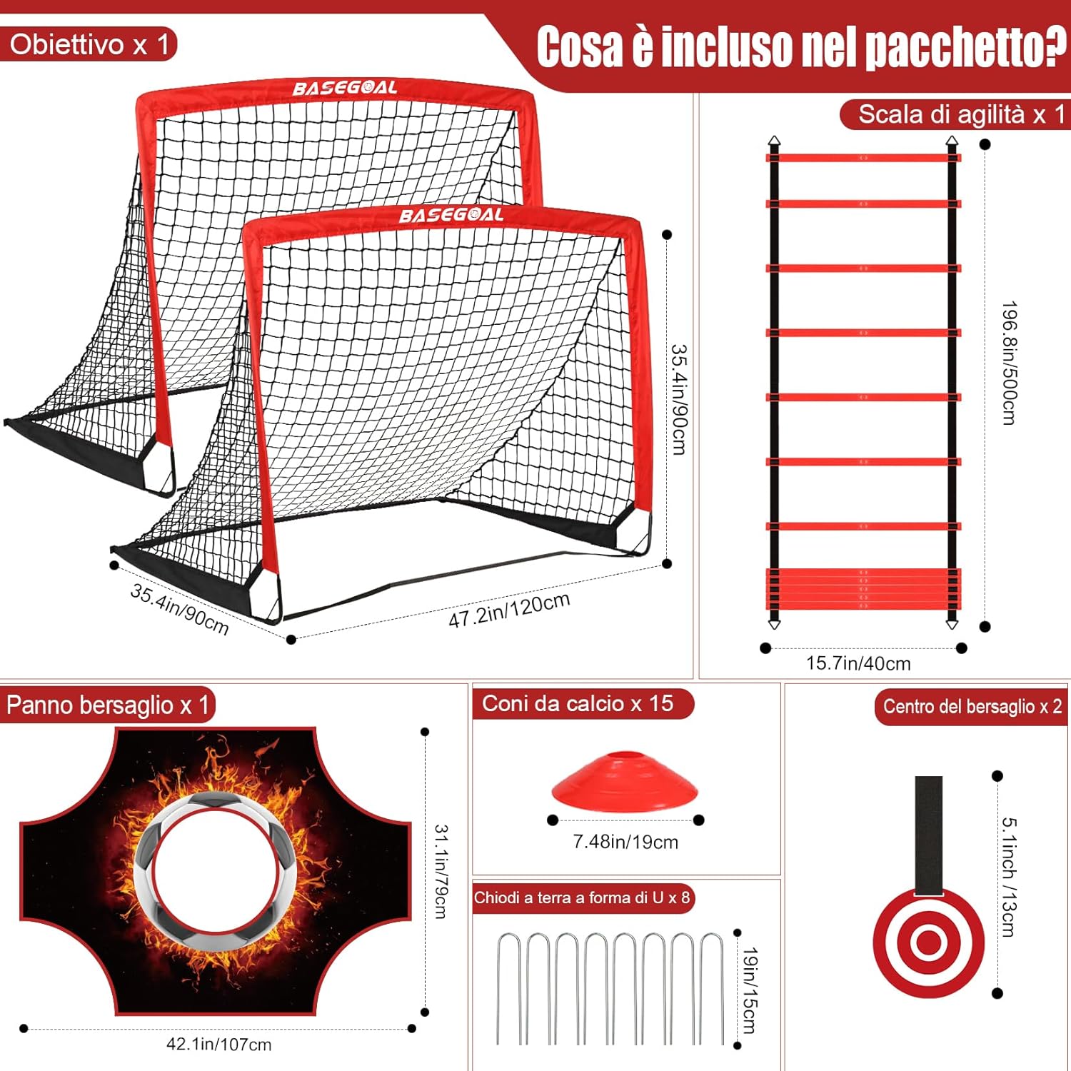Porta da Calcio per Bambini 120x90x90cm - immagine 2
