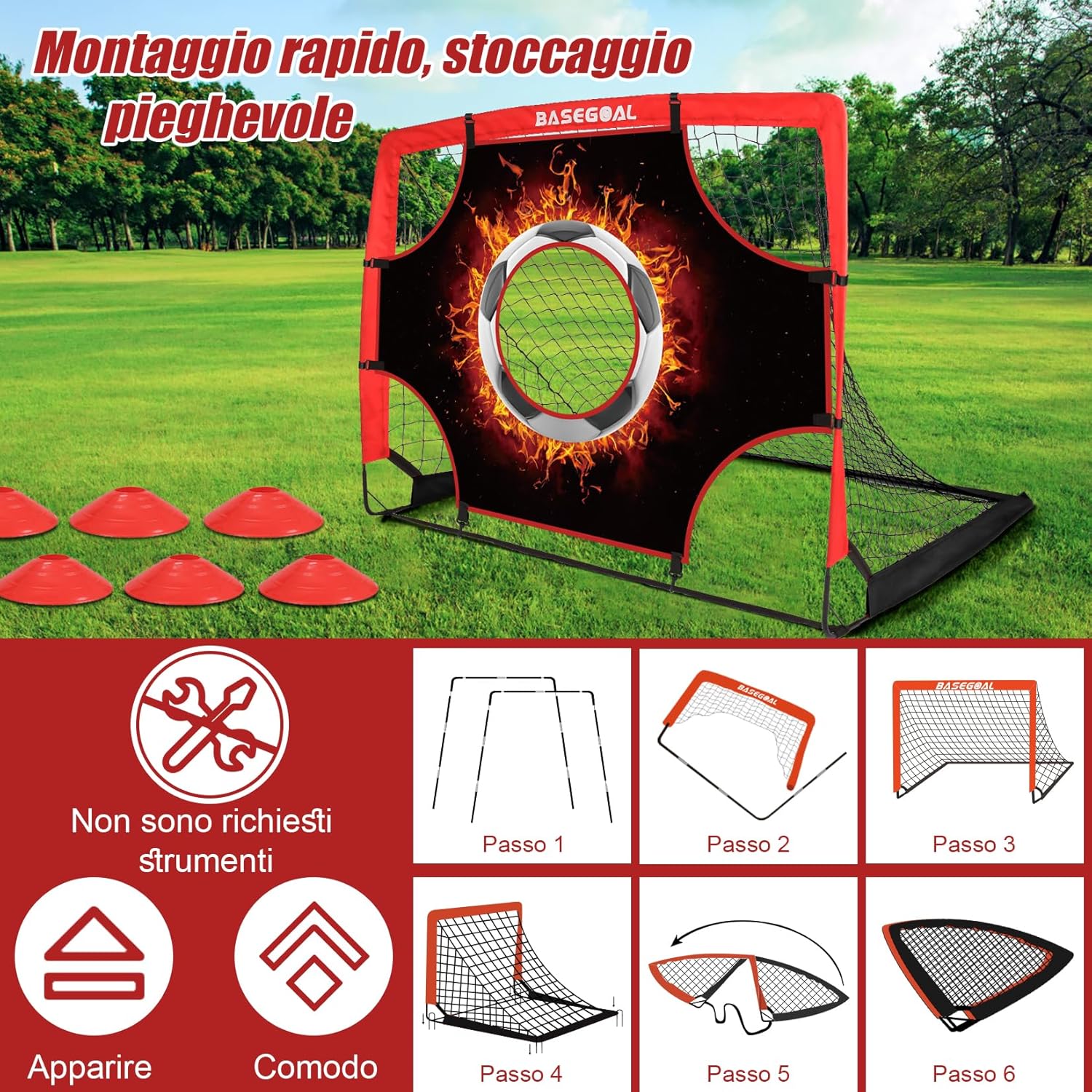 Porta da Calcio per Bambini 120x90x90cm - immagine 4