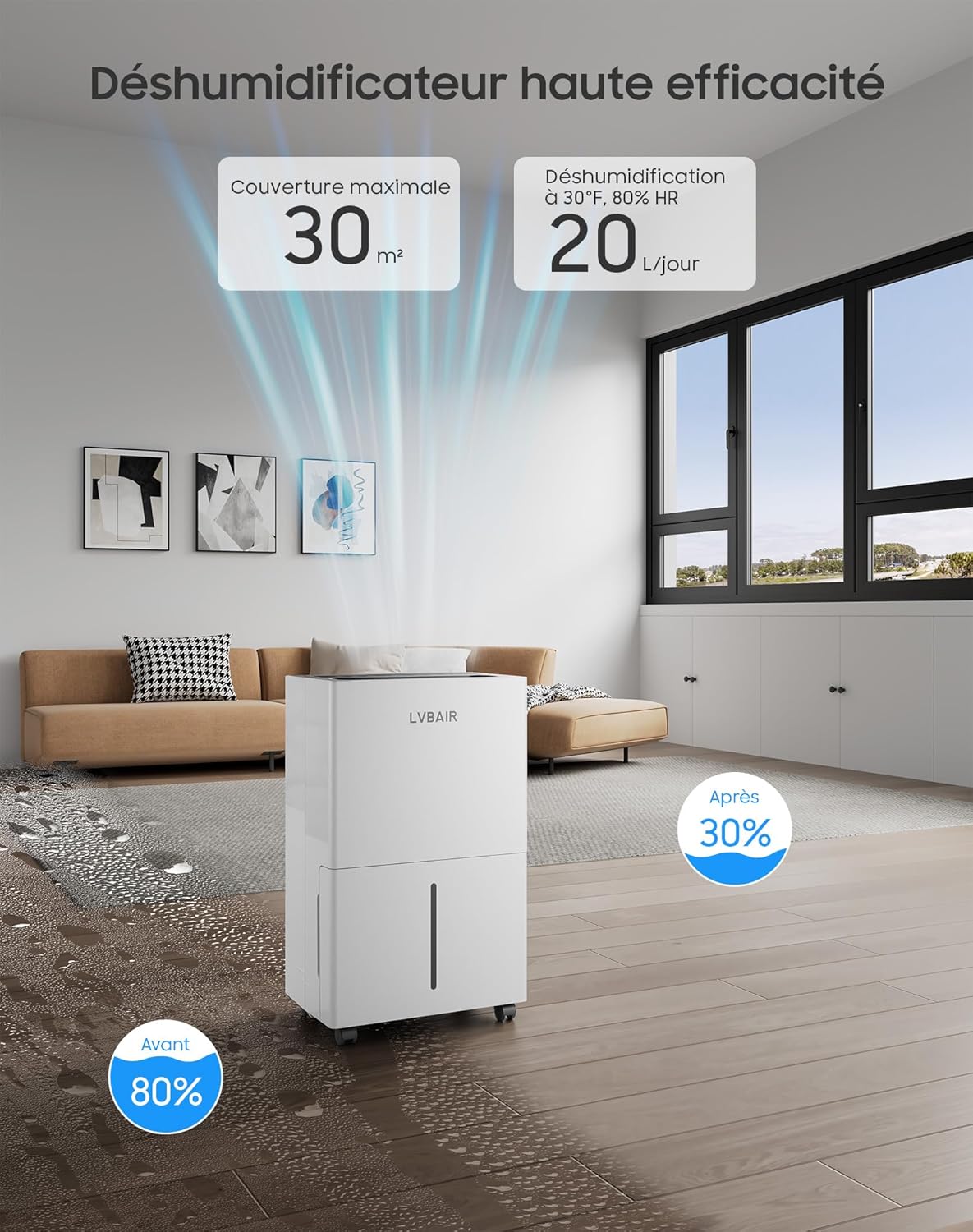 Deumidificatore Elettrico 20L/giorno - Portatile - immagine 3