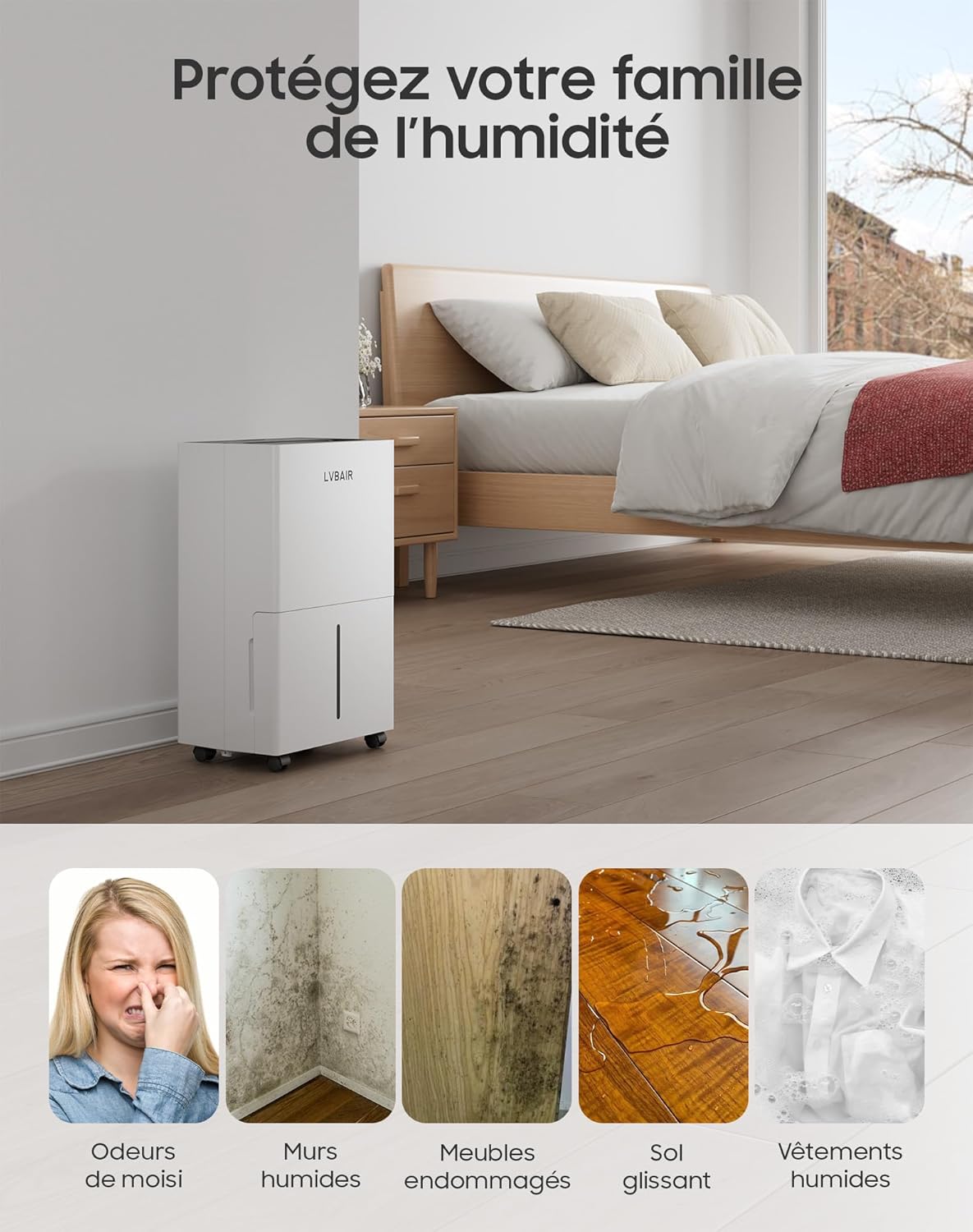 Deumidificatore Elettrico 20L/giorno - Portatile - immagine 7