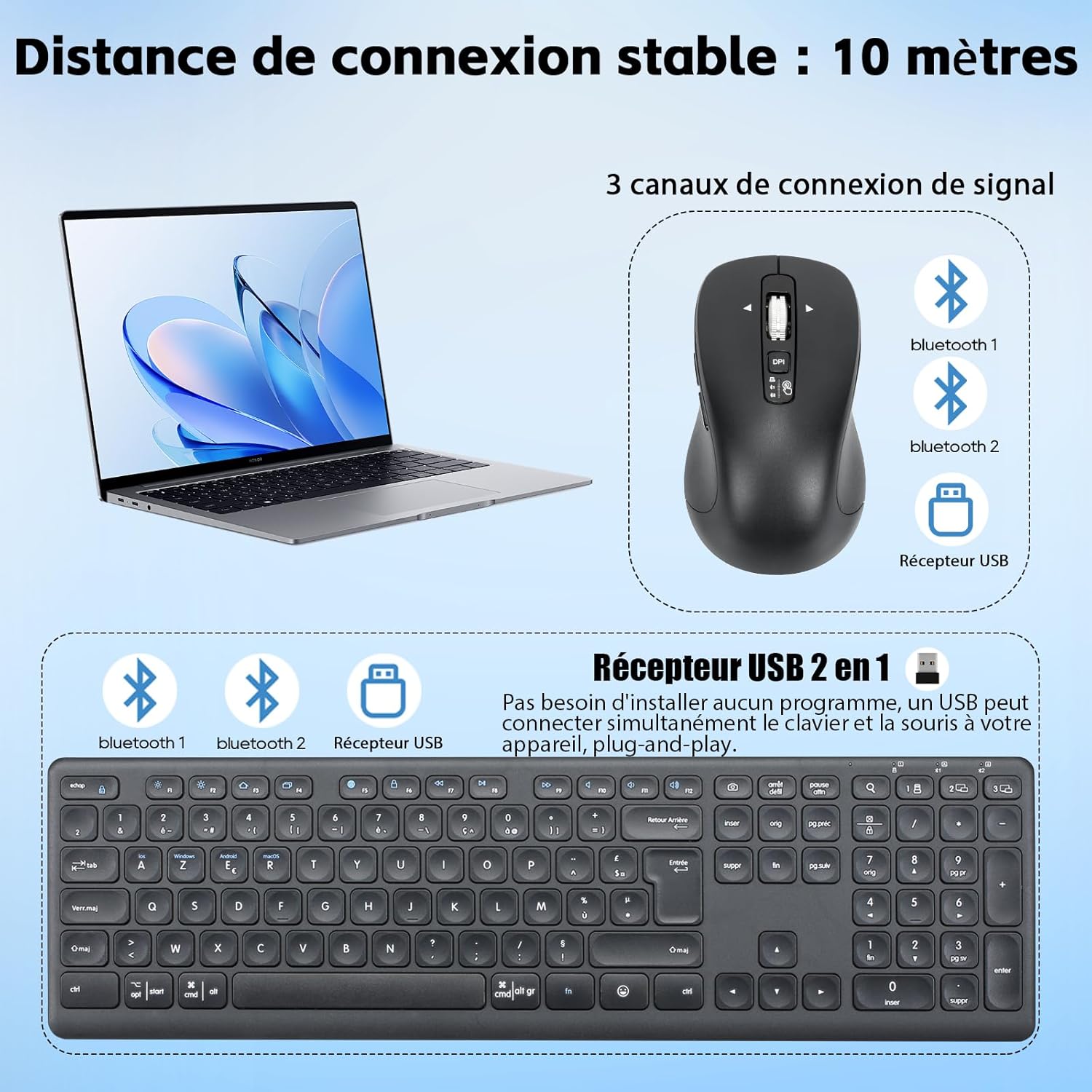 M9300 Combinazione Wireless Tastiera e Mouse - immagine 4