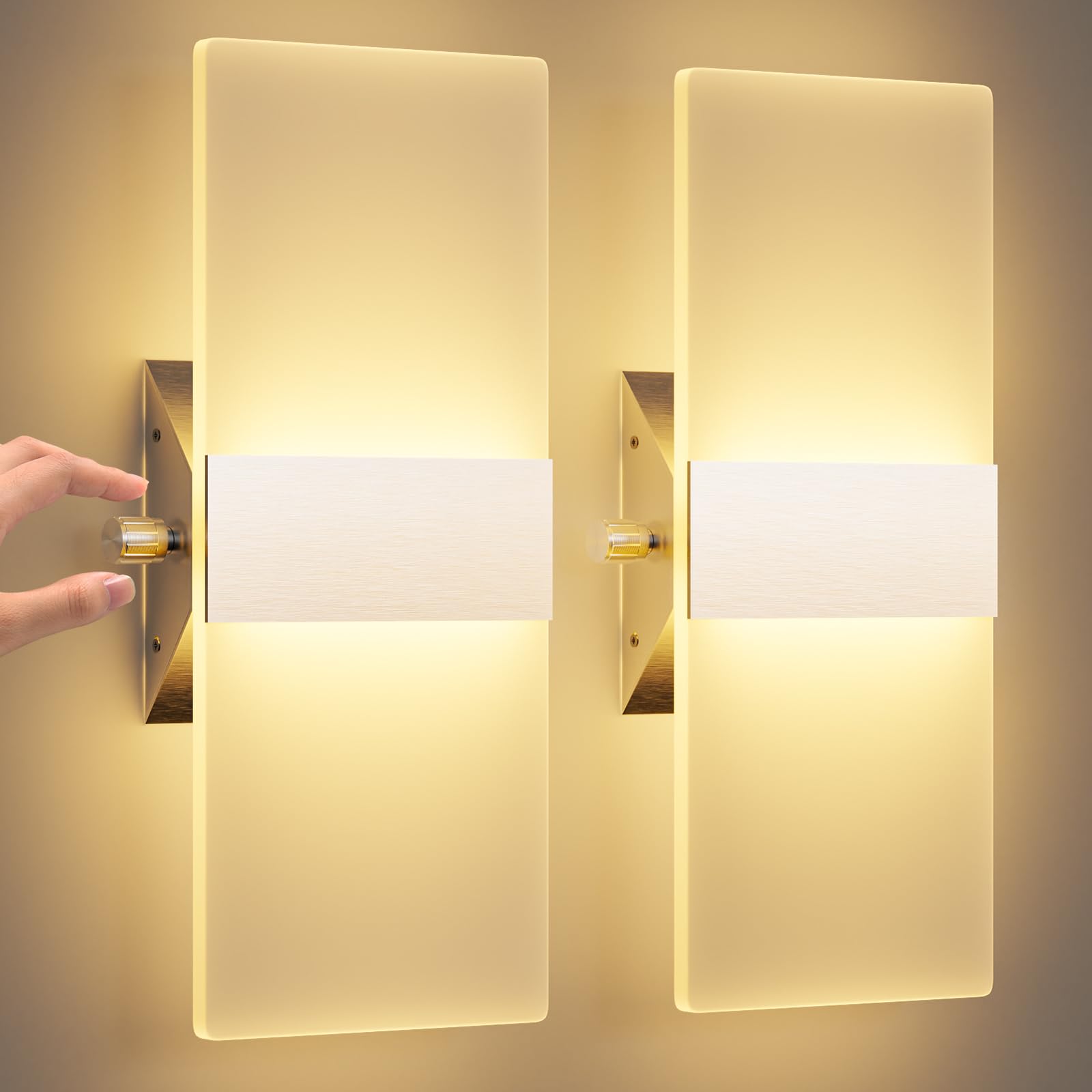 Changm 2 Pezzi LED Lampada da Parete Interno 12W