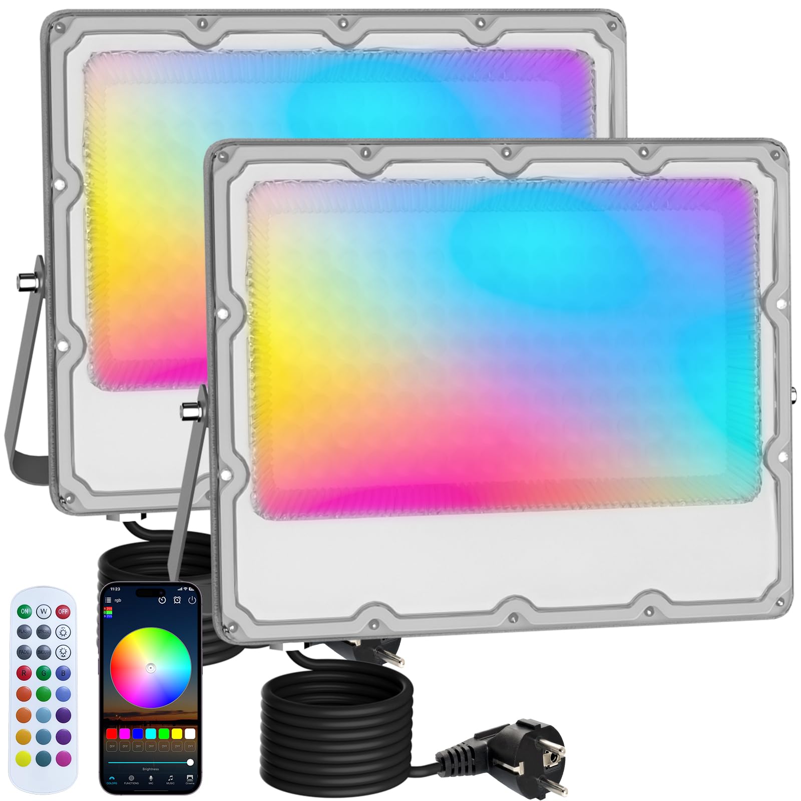 Meekbos 2 Faretti LED RGB Esterno 100W IP66