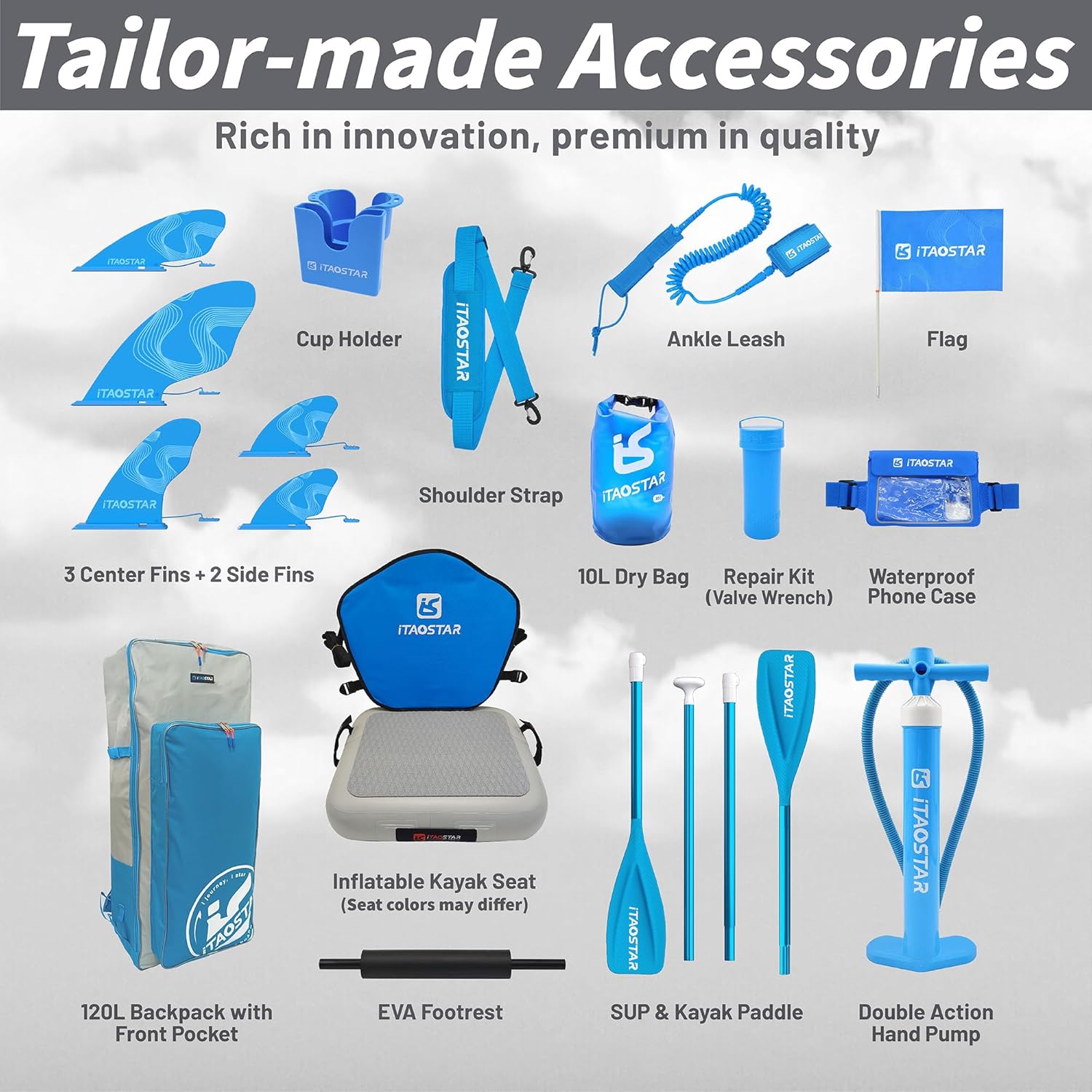 Tavola Gonfiabile SUP 11'/10'15,2cm con Accessori Premium - immagine 4