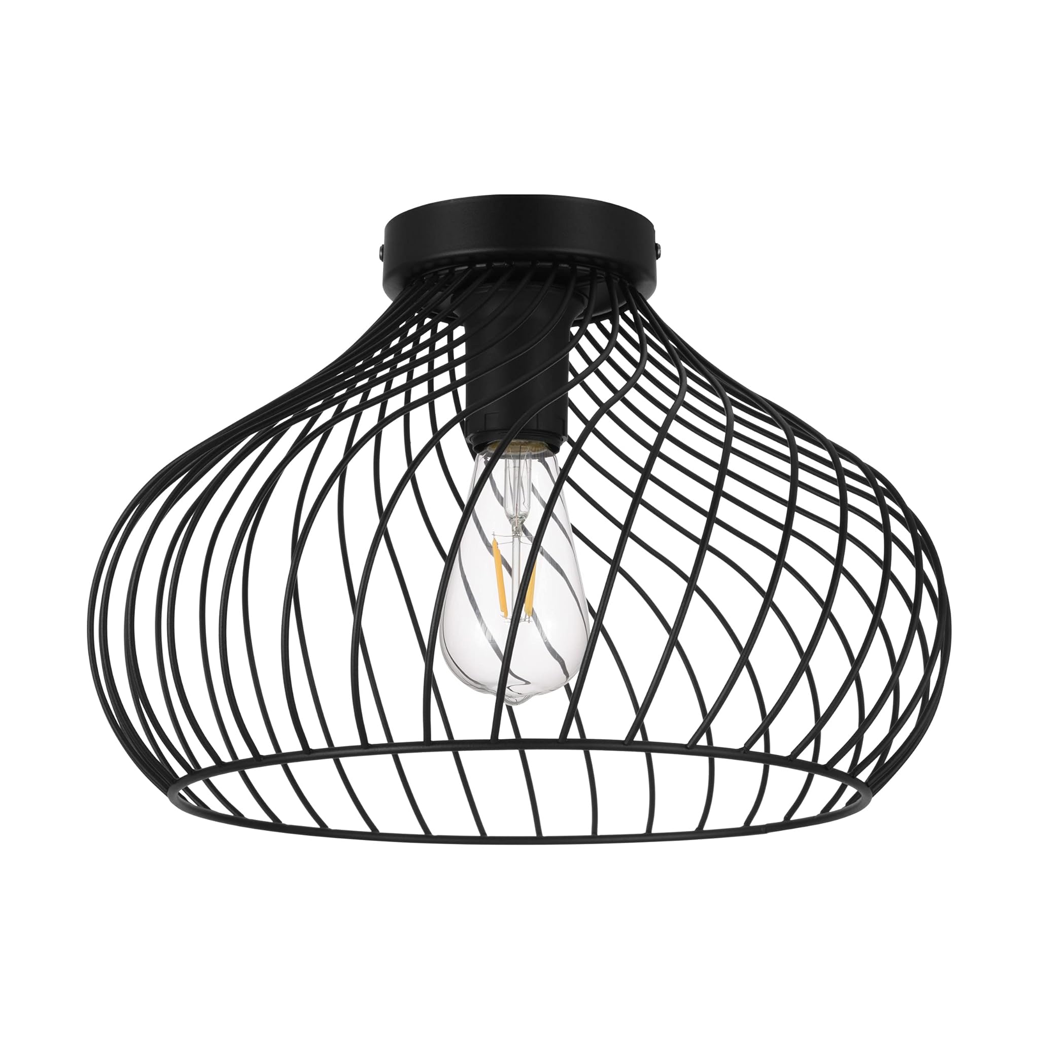 Eglo Lampada da Soffitto Staverton in Metallo Nero
