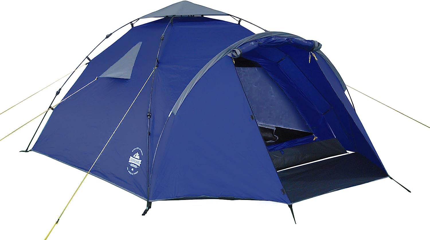 Lumaland Tenda Da Campeggio | 3-4 Person Family Tenda | Interne 210x210x120 cm | Impermeabile & antivento | Ideale come campeggio, festival e tenda da viaggio | Ultraleggero & robusto [Blu]