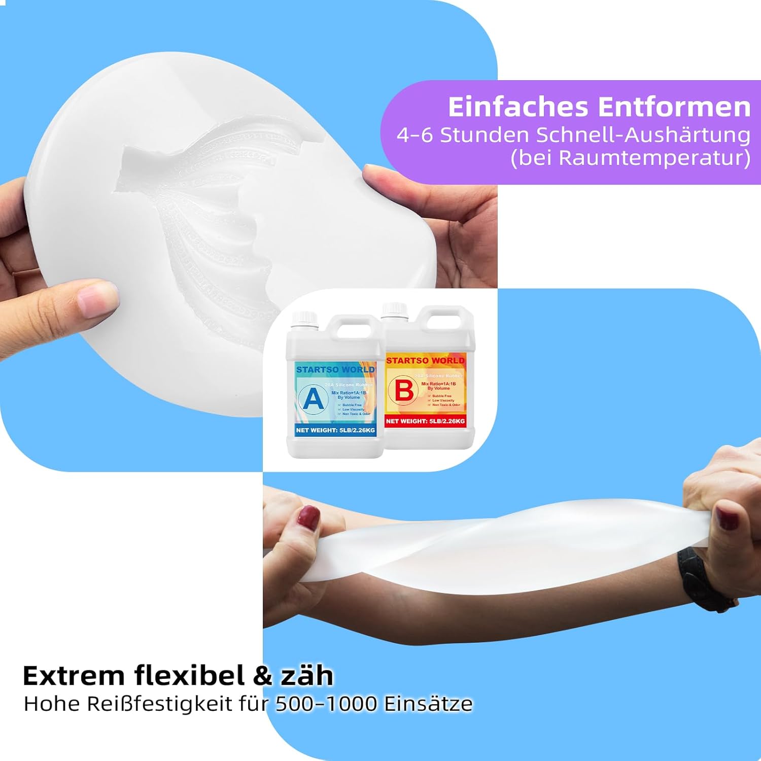 Silicone per Stampi 20A - 4L Liquido Trasparente - immagine 4