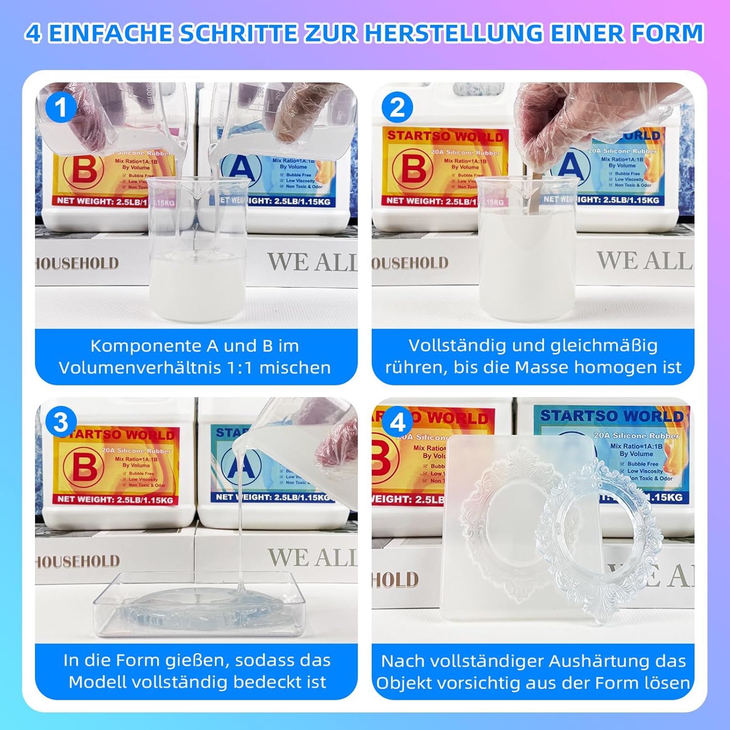 Silicone per Stampi 20A - 4L Liquido Trasparente - immagine 7