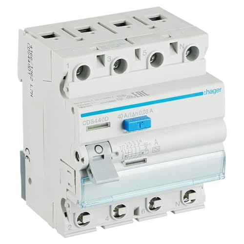 Hager CDS440D FI-contatore, 4P 6KA 40A 30mA Typ A QC