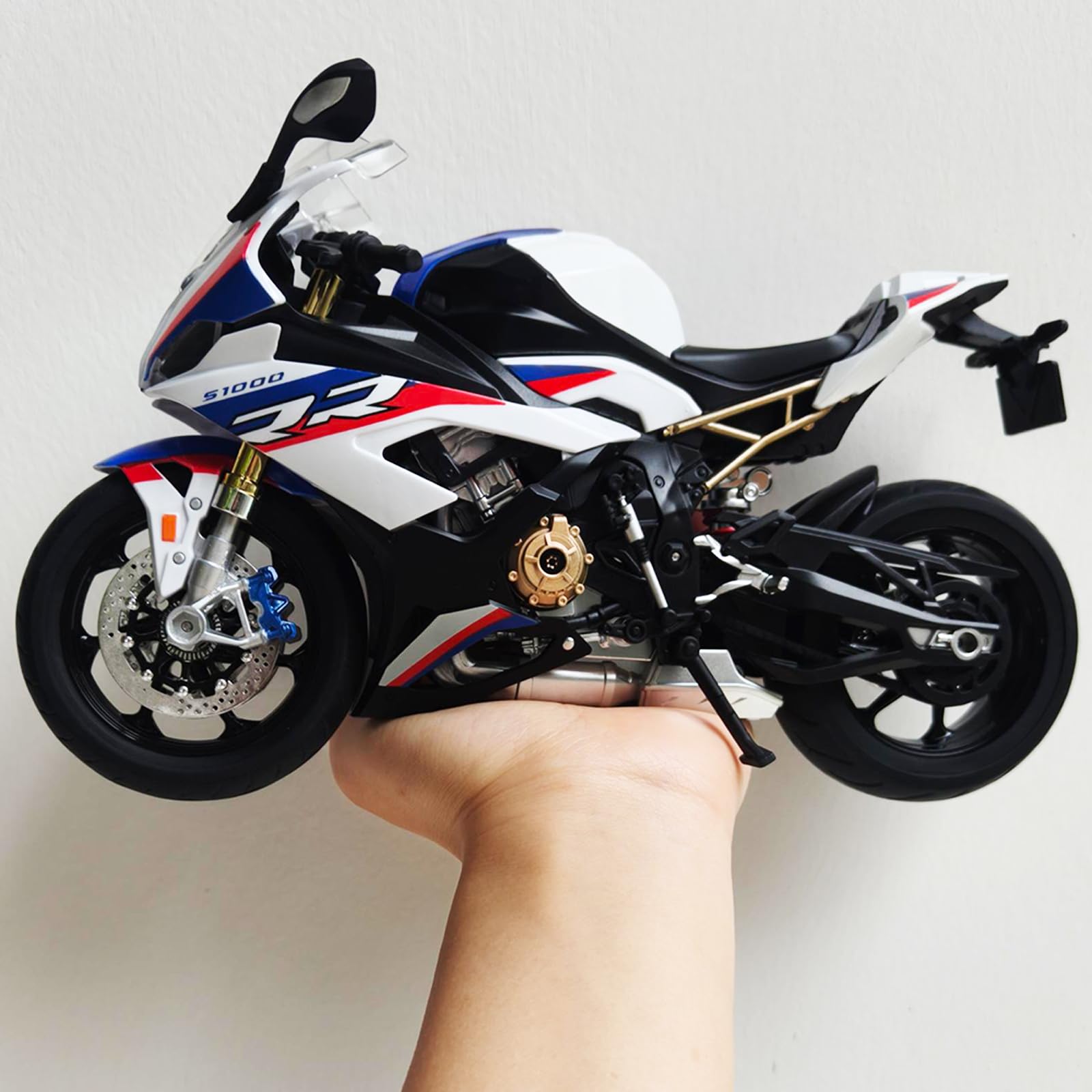Risopen Modello Moto 1:9 compatibile BMW S1000RR, Bianco